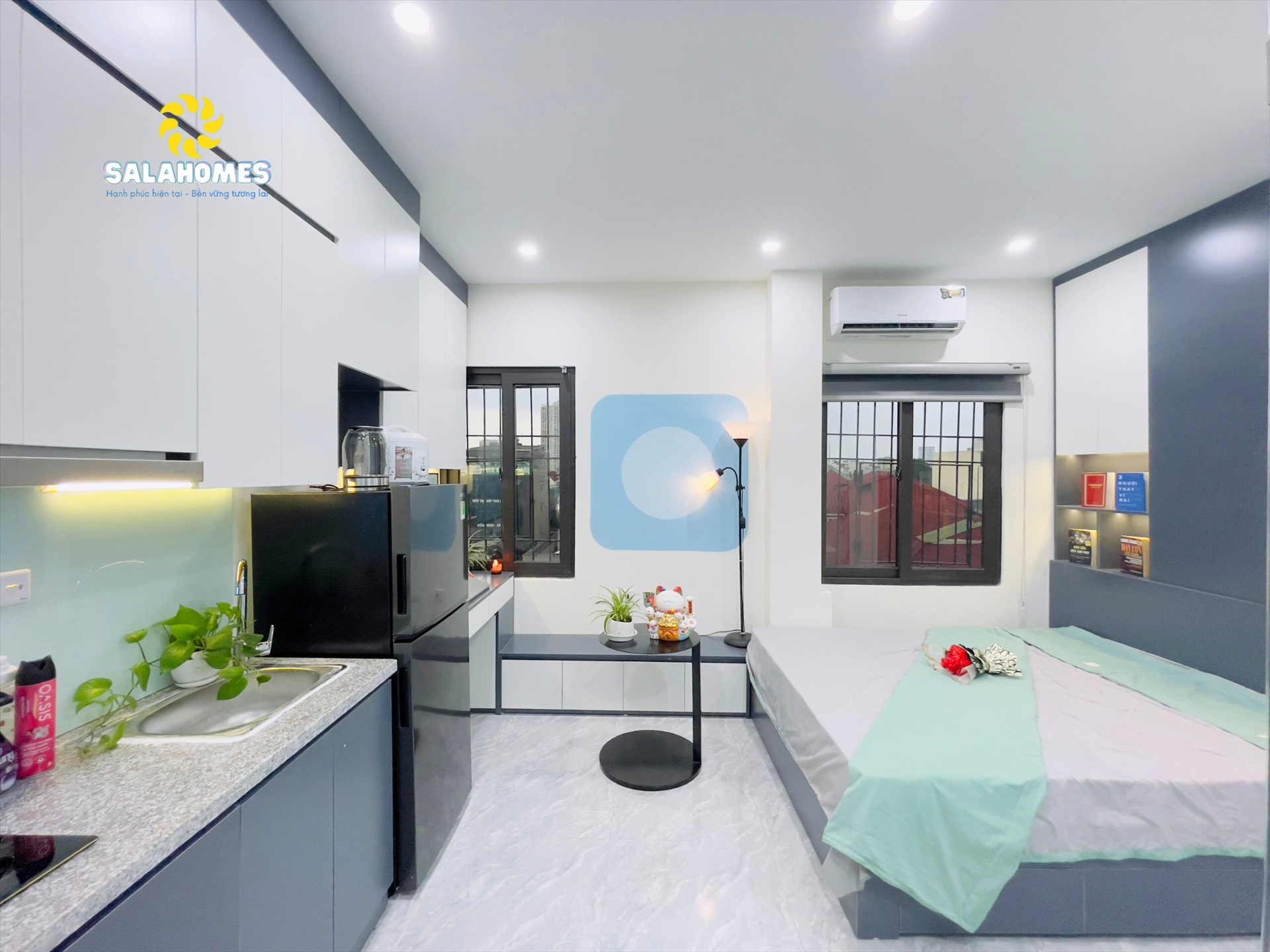 Phòng trọ Studio 30m2 tại Salahomes Hạ Yên Quyết - Cầu Giấy - Phòng ngủ