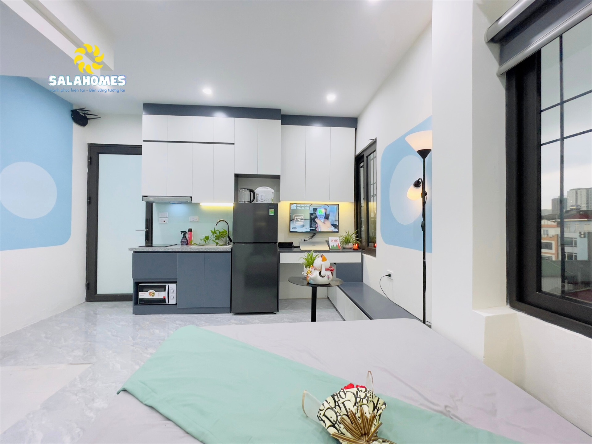Phòng trọ Studio 30m2 tại Salahomes Hạ Yên Quyết - Cầu Giấy - Phòng ngủ