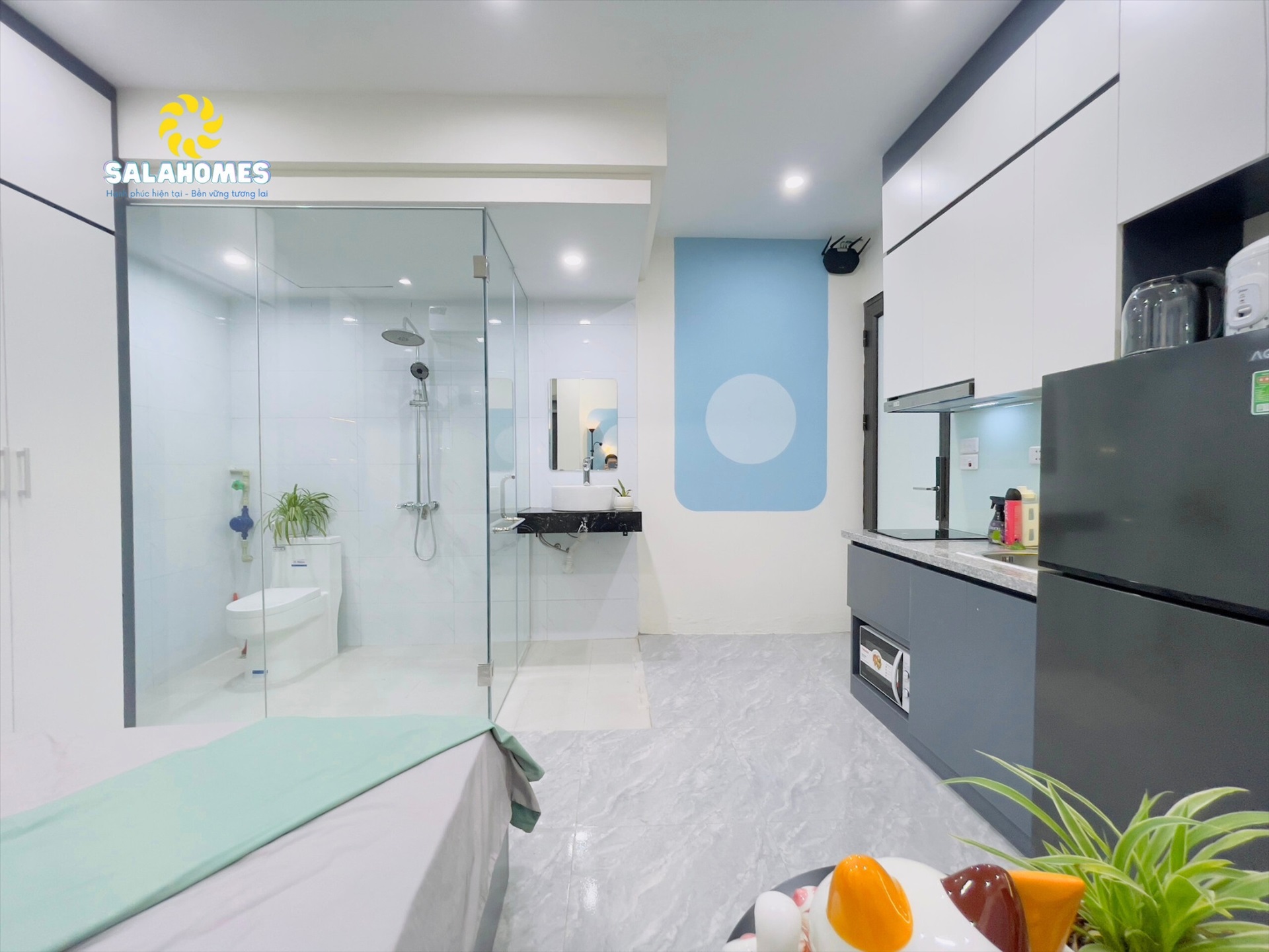 Phòng trọ Studio 30m2 tại Salahomes Hạ Yên Quyết - Cầu Giấy - Phòng ngủ