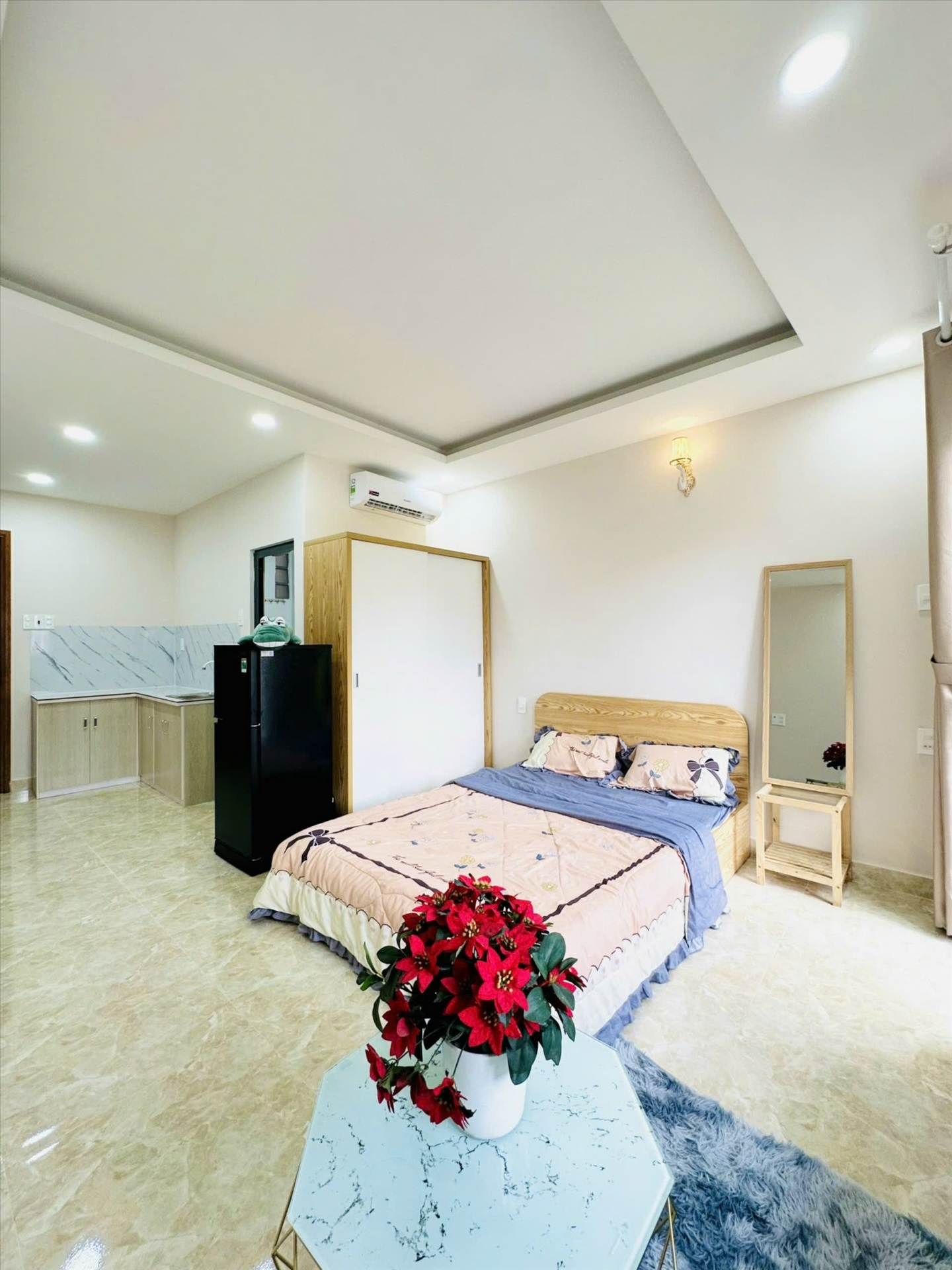 Phòng trọ Studio 30m2 tại Diamond House Nơ Trang Long - Bình Thạnh - Phòng ngủ