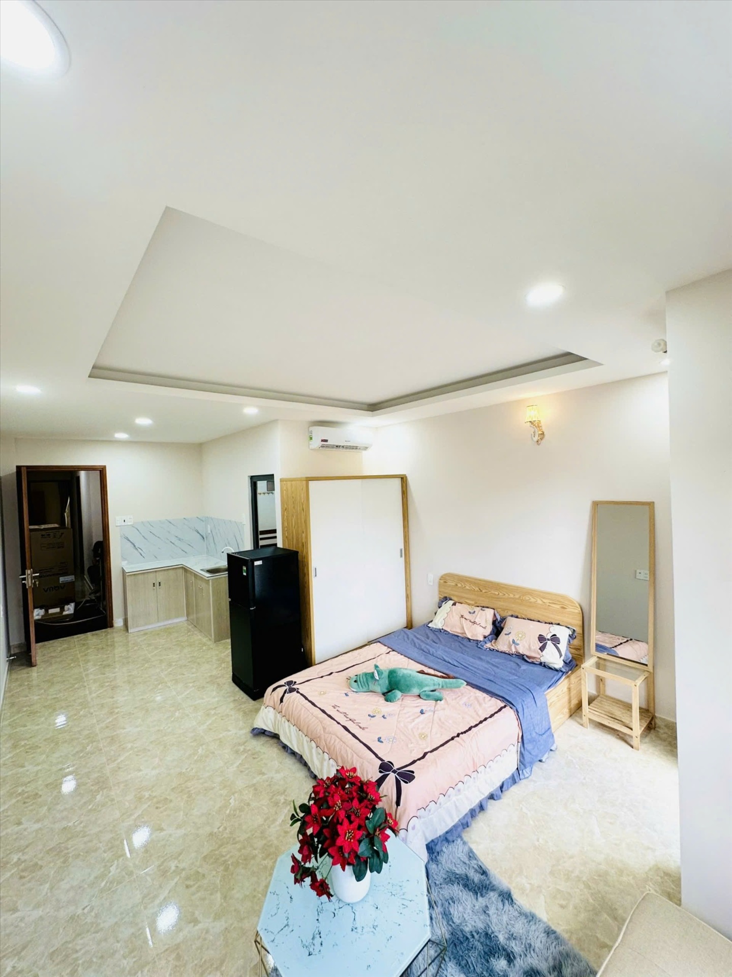 Phòng trọ Studio 30m2 tại Diamond House Nơ Trang Long - Bình Thạnh - Phòng ngủ