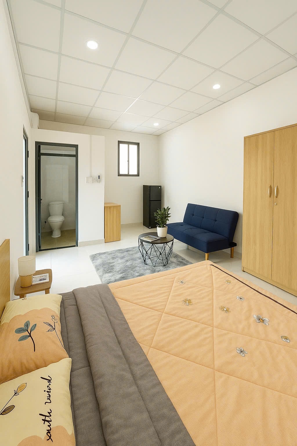 Phòng trọ Studio 20m2 tại Diamond House Phan Đăng Lưu - Bình Thạnh - Phòng ngủ