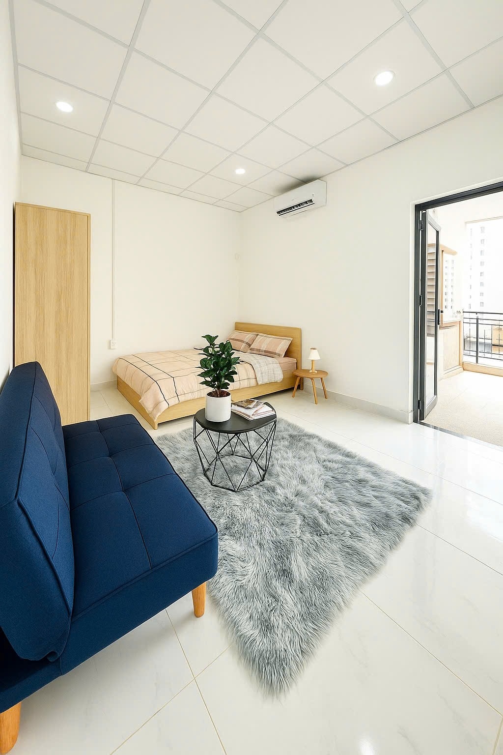 Phòng trọ Studio 20m2 tại Diamond House Phan Đăng Lưu - Bình Thạnh - Phòng ngủ
