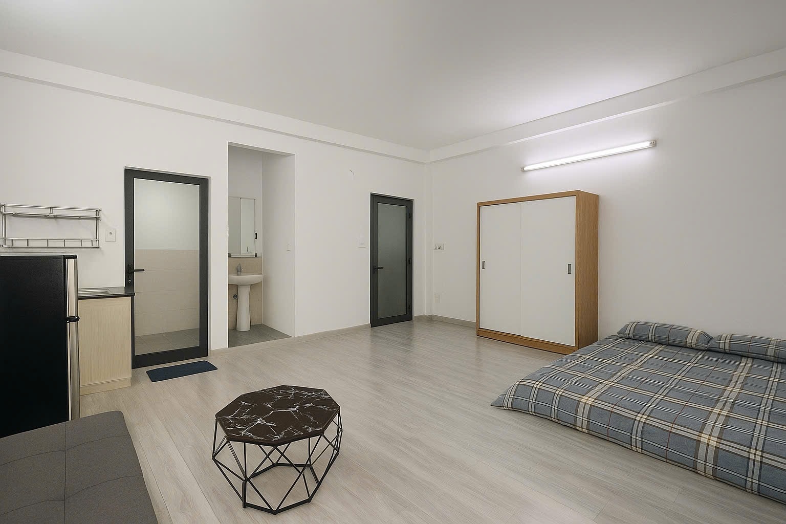 Phòng trọ Studio 35m2 tại Diamond House Phan Đăng Lưu - Bình Thạnh - Phòng ngủ