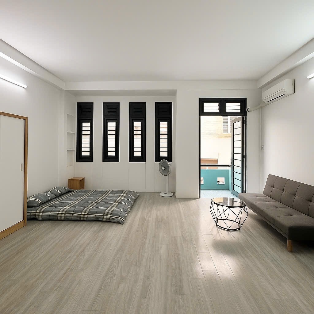 Phòng trọ Studio 35m2 tại Diamond House Phan Đăng Lưu - Bình Thạnh - Phòng ngủ