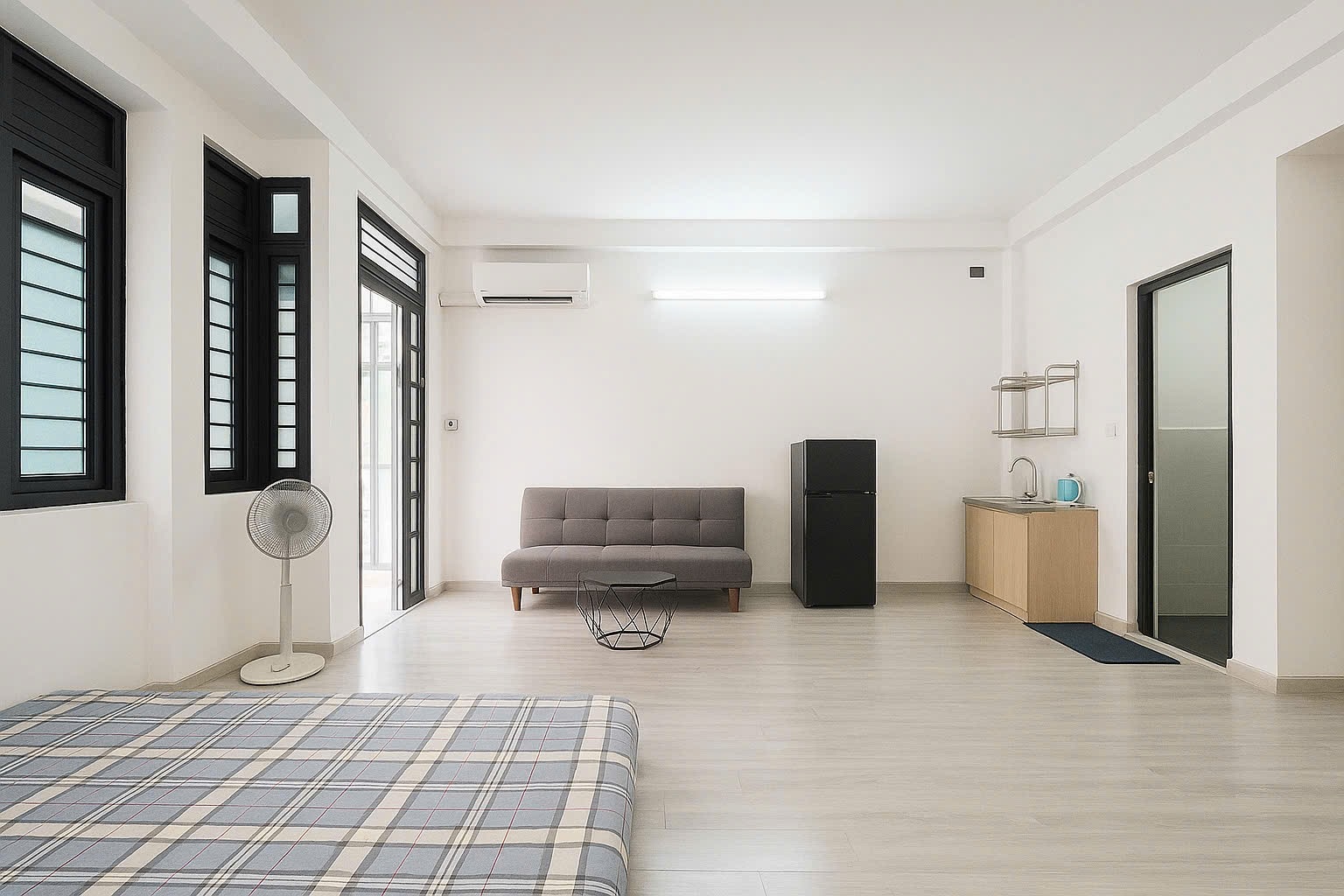 Phòng trọ Studio 35m2 tại Diamond House Phan Đăng Lưu - Bình Thạnh - Phòng ngủ