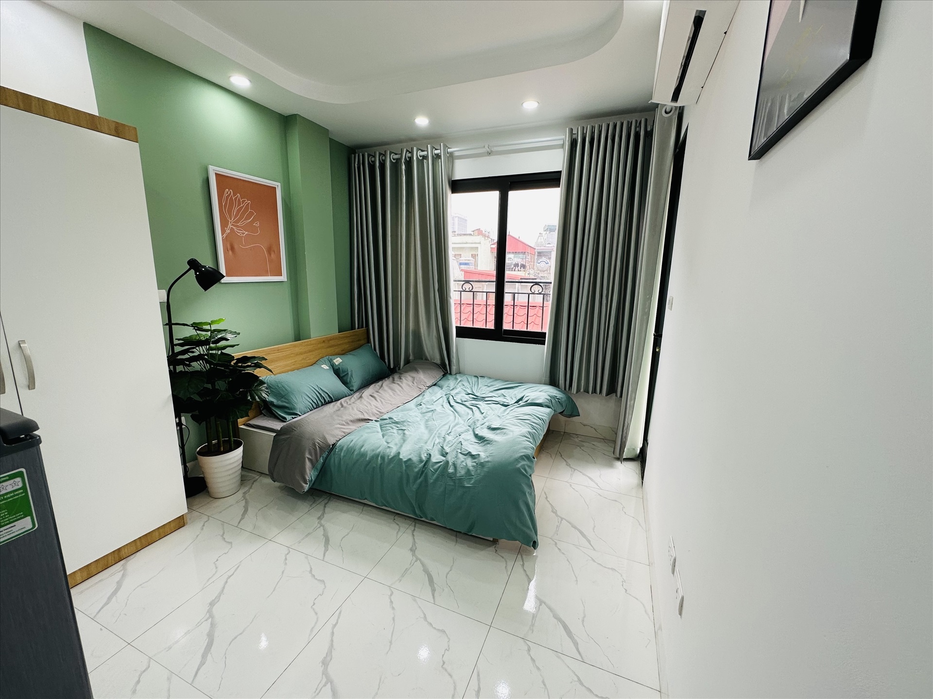 Phòng trọ Studio 18m2 tại MVQ House 2 Hoàng Ngân - Cầu Giấy - Phòng ngủ