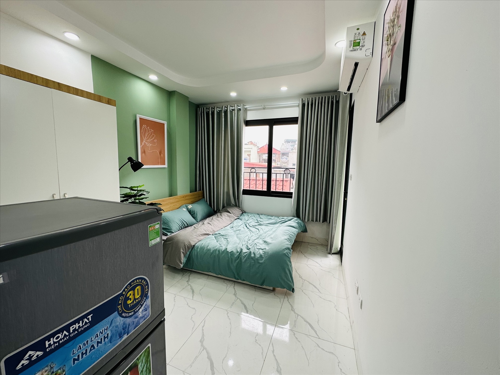 Phòng trọ Studio 18m2 tại MVQ House 2 Hoàng Ngân - Cầu Giấy - Phòng ngủ