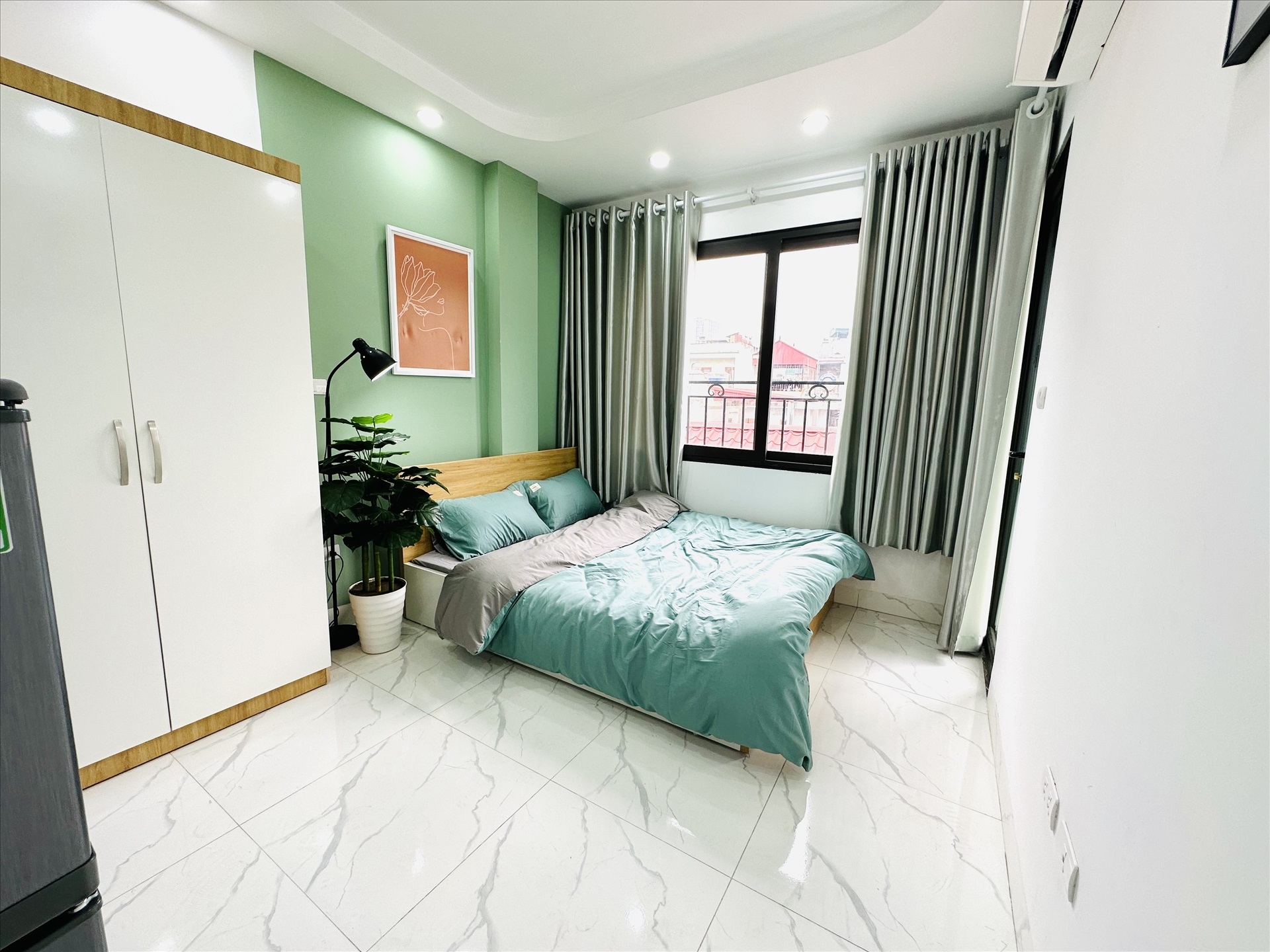 Phòng trọ Studio 18m2 tại MVQ House 2 Hoàng Ngân - Cầu Giấy - Phòng ngủ