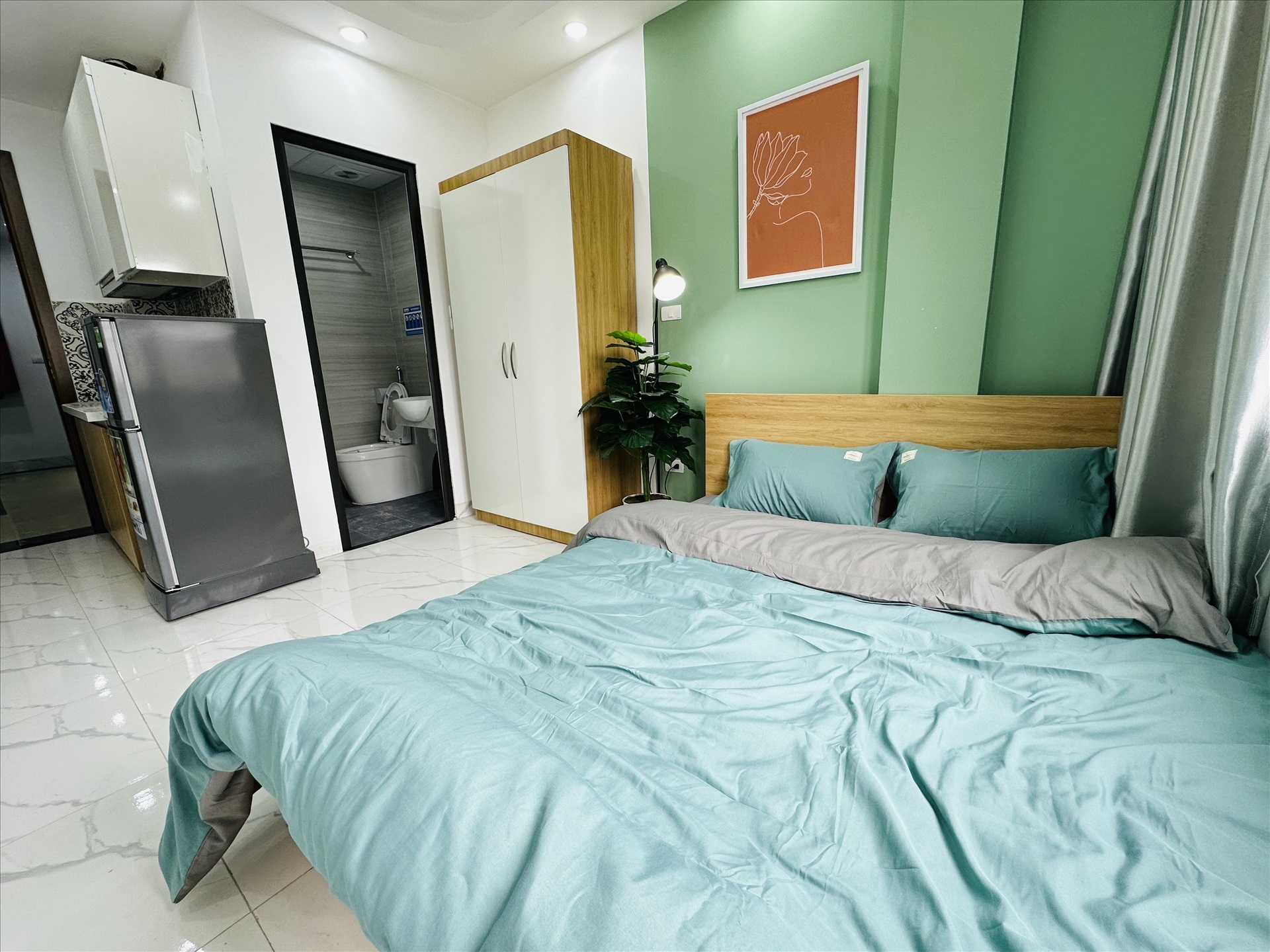 Phòng trọ Studio 18m2 tại MVQ House 2 Hoàng Ngân - Cầu Giấy - Phòng ngủ