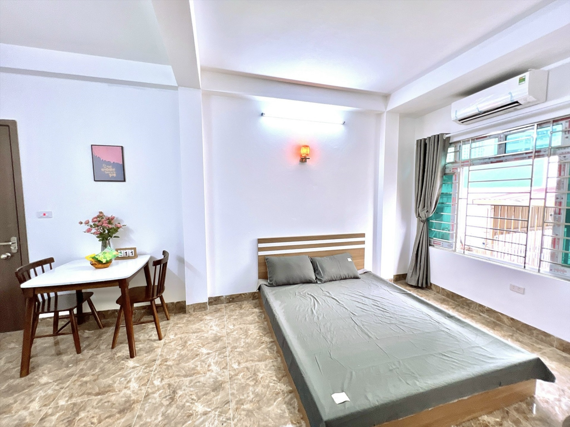 Phòng trọ Studio 28m2 tại QHOME Trung Kính - Cầu Giấy - Phòng ngủ