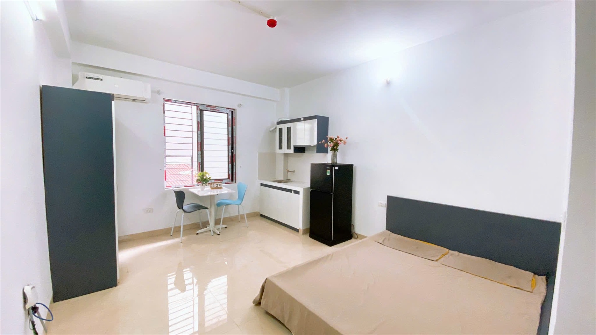 Phòng trọ Studio 25m2 tại QHOME Hoàng Ngân - Thanh Xuân - Phòng ngủ