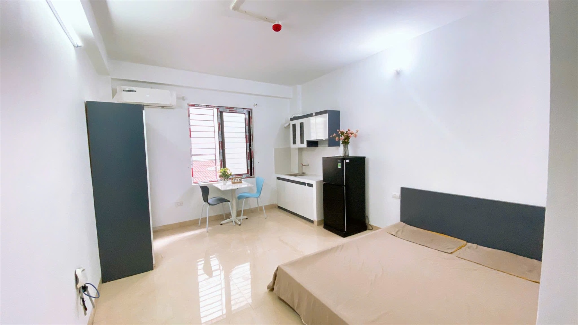 Phòng trọ Studio 25m2 tại QHOME Hoàng Ngân - Thanh Xuân - Phòng ngủ