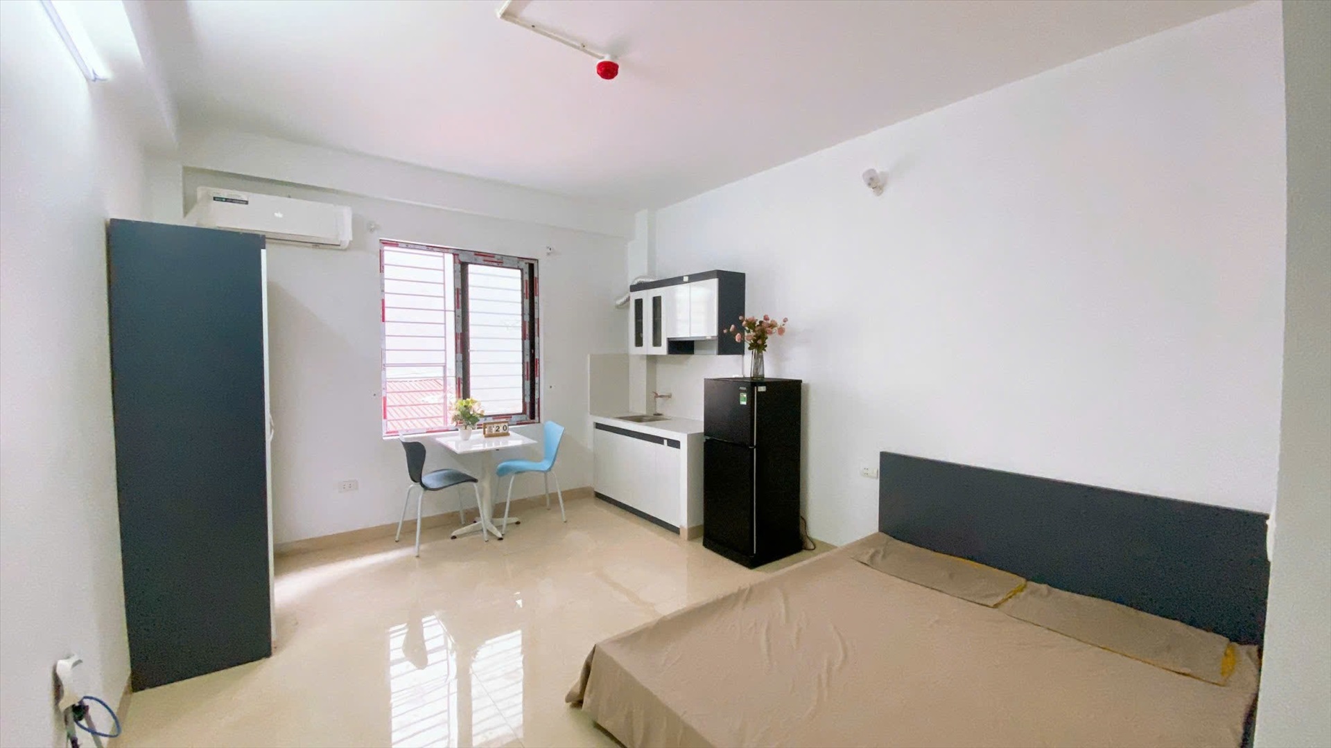Phòng trọ Studio 25m2 tại QHOME Hoàng Ngân - Thanh Xuân - Phòng ngủ