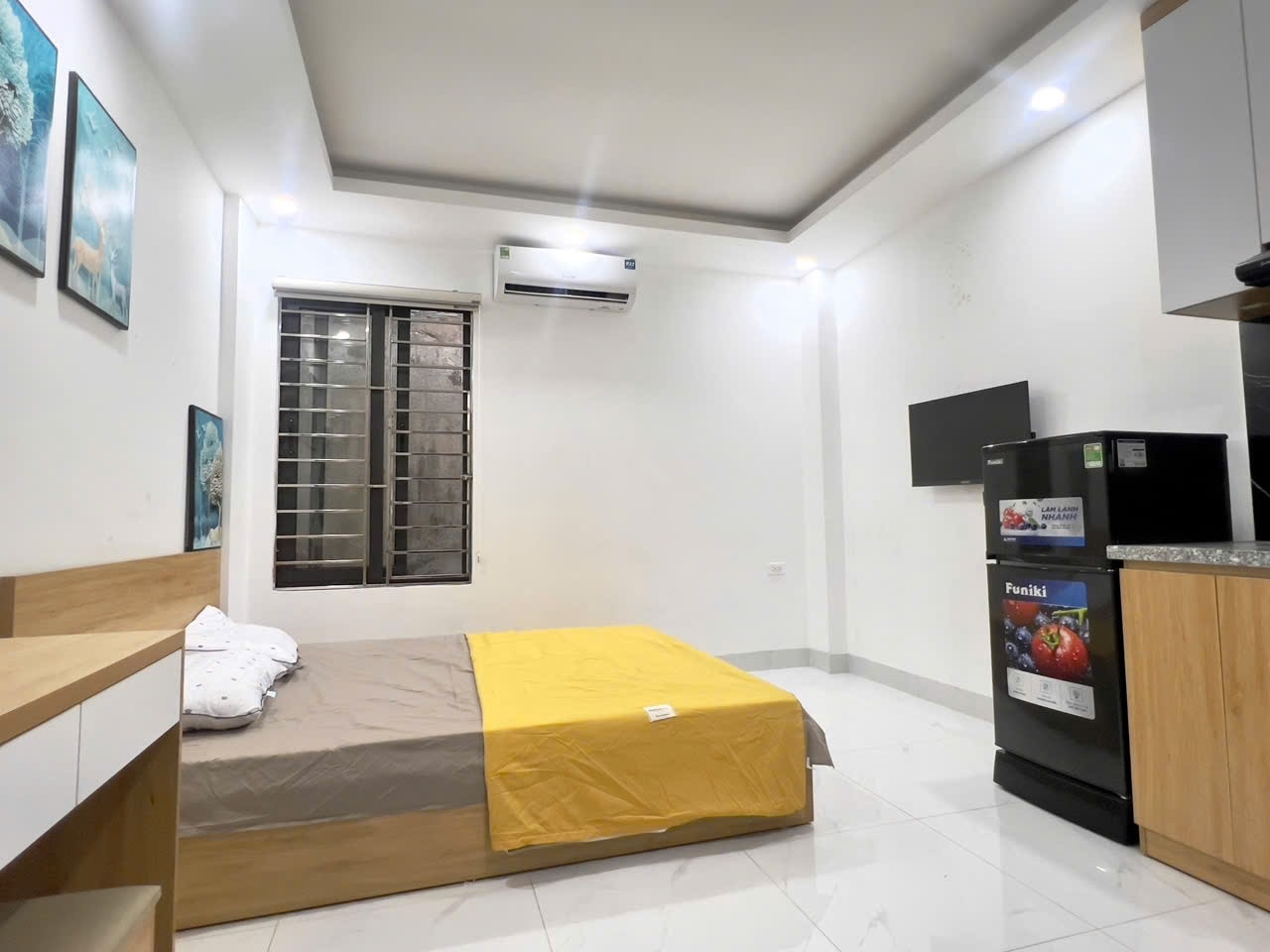 Phòng trọ Studio 20m2 tại The Home Đê La Thành - Đống Đa - Phòng ngủ