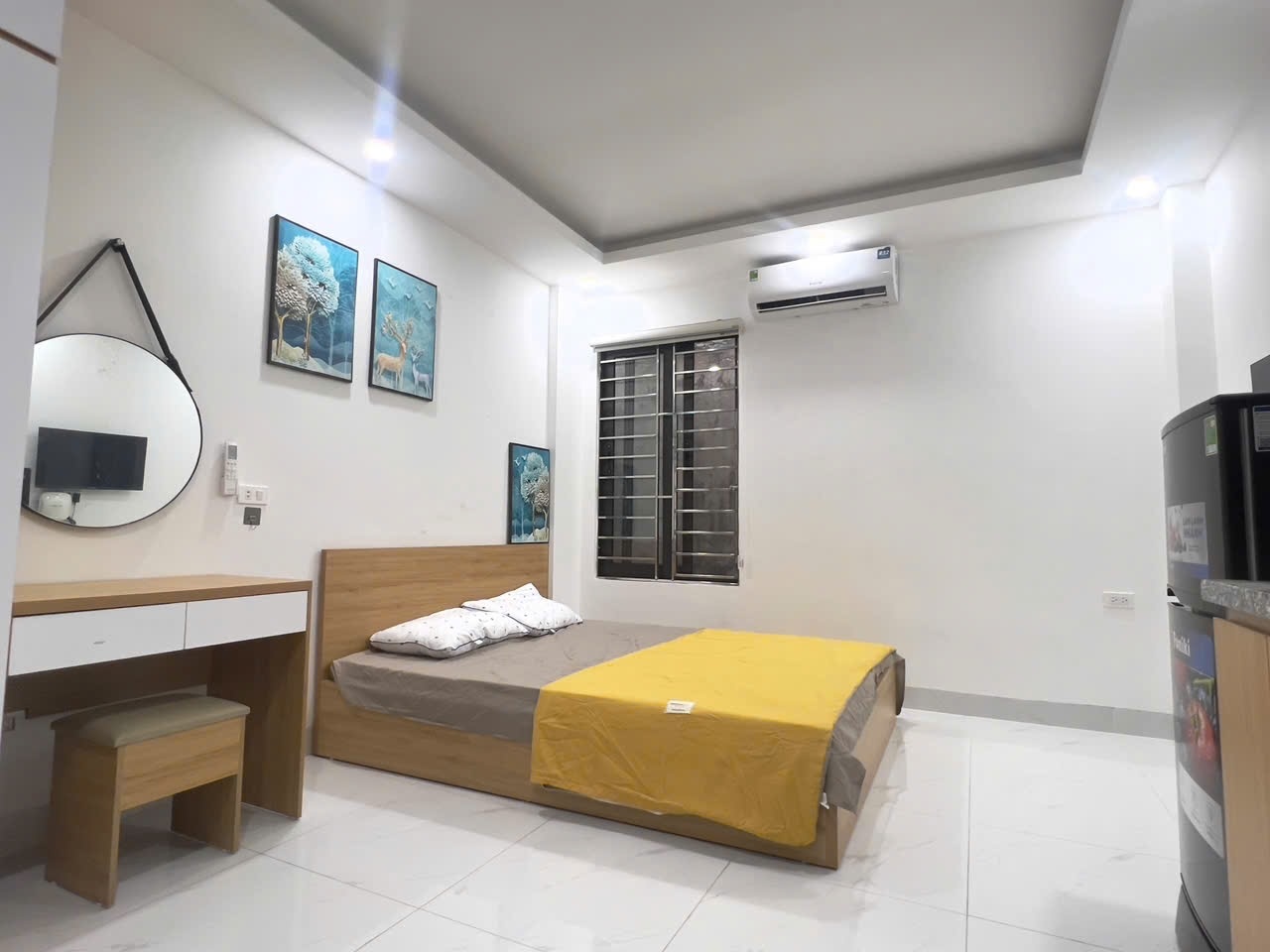 Phòng trọ Studio 20m2 tại The Home Đê La Thành - Đống Đa - Phòng ngủ