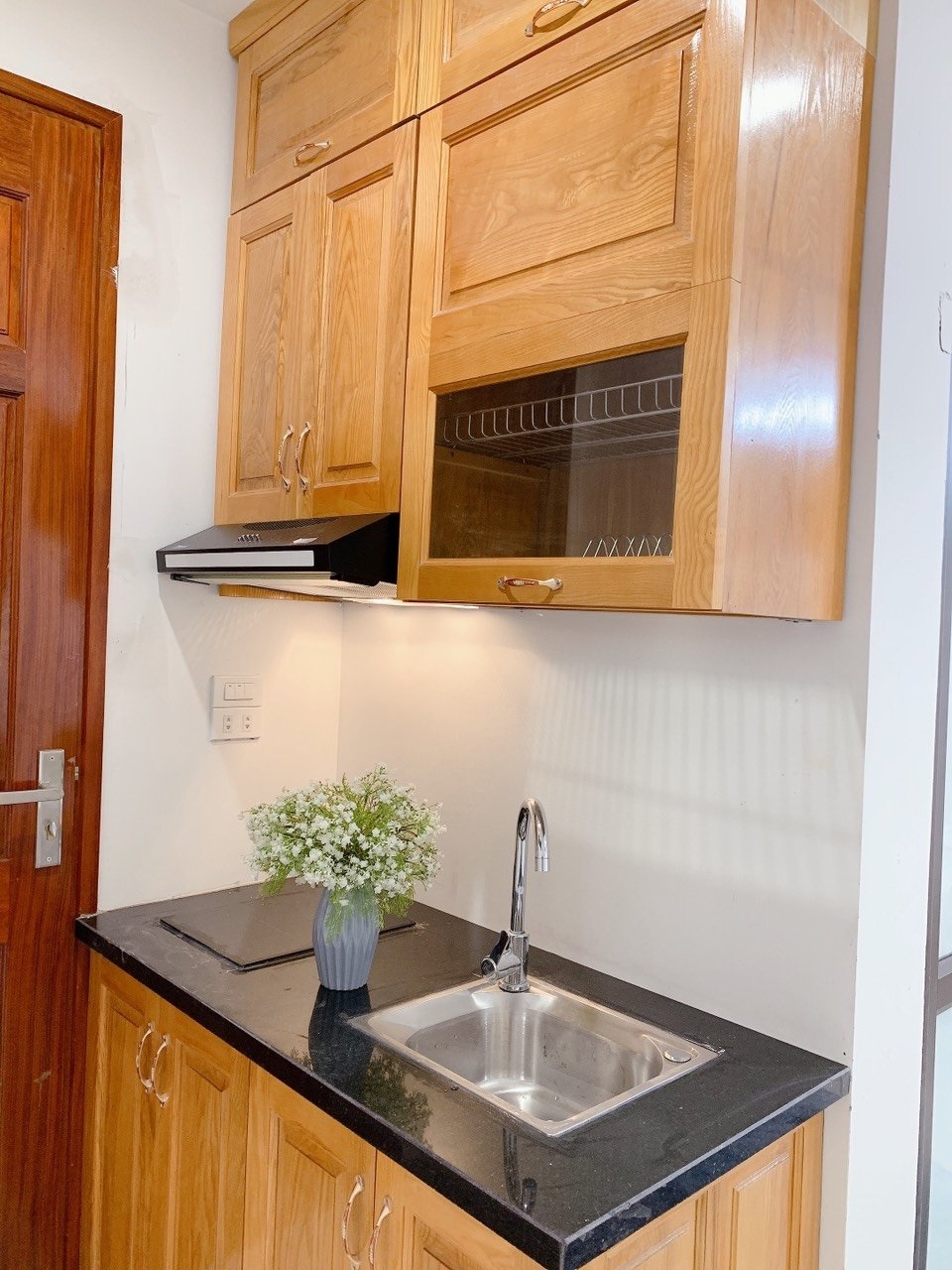 Phòng trọ Studio 28m2 tại Happy Homes Nguyễn Khánh Toàn - Cầu Giấy - Phòng bếp