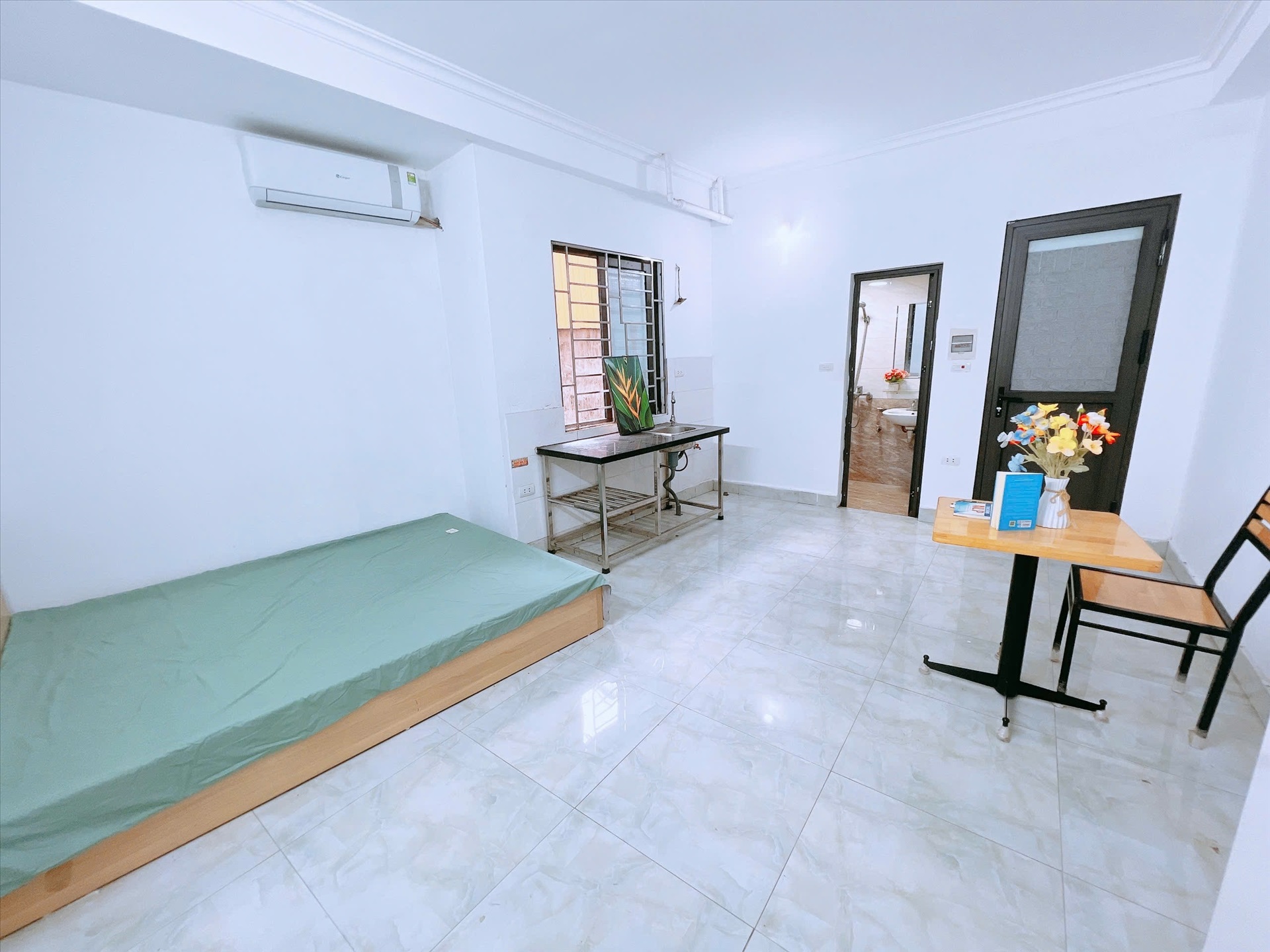 Phòng trọ Studio 24m2 tại Happy Homes 1 Mỹ Đình - Nam Từ Liêm - Phòng ngủ