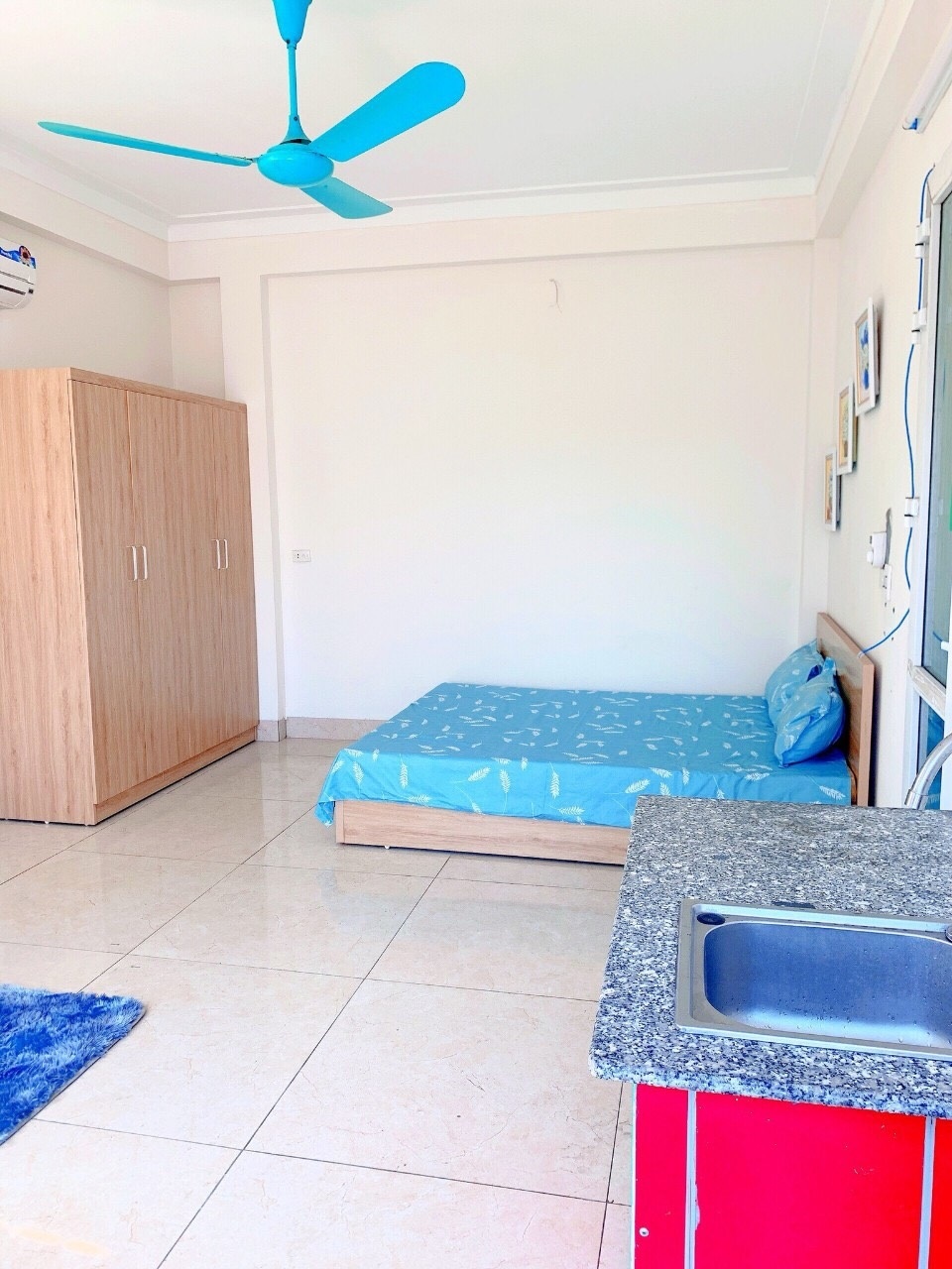 Phòng trọ Studio 25m2 tại Happyhomes Yên Hòa - Cầu Giấy - Phòng ngủ