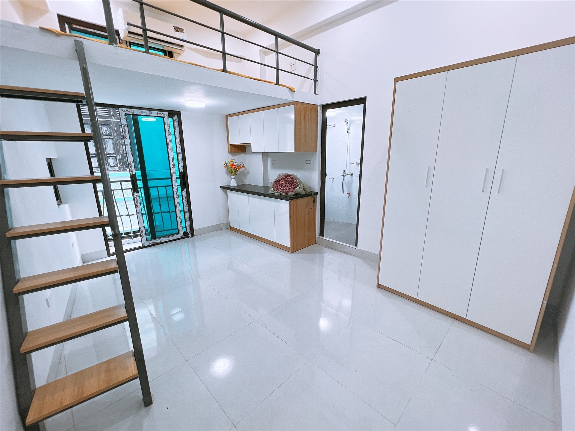 Phòng trọ Duplex 25m2 tại Happyhomes Trần Cung - Bắc Từ Liêm - Phòng ngủ