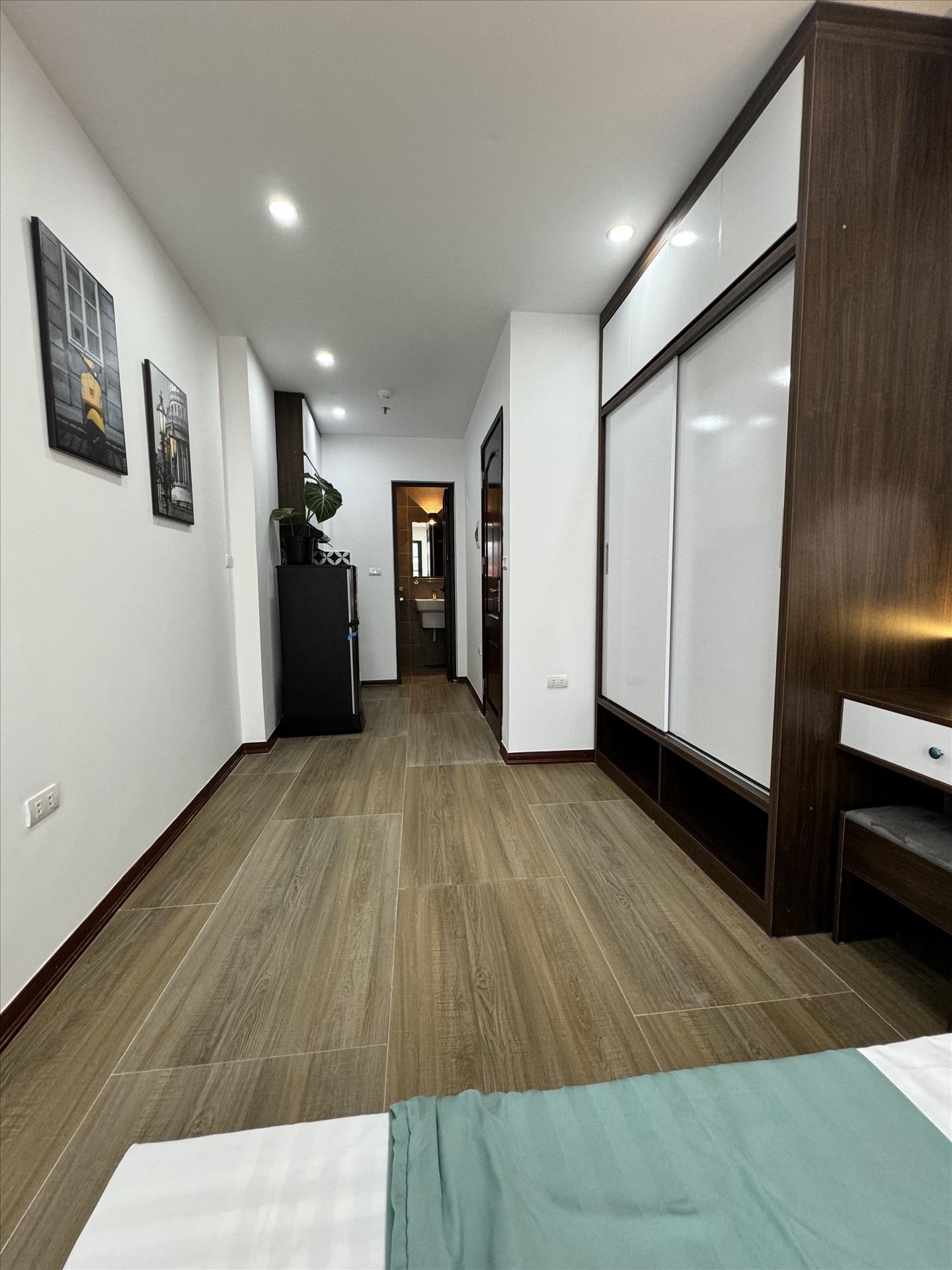 Phòng trọ Studio 22m2 tại HY Home Lạc Long Quân - Tây Hồ - Phòng ngủ