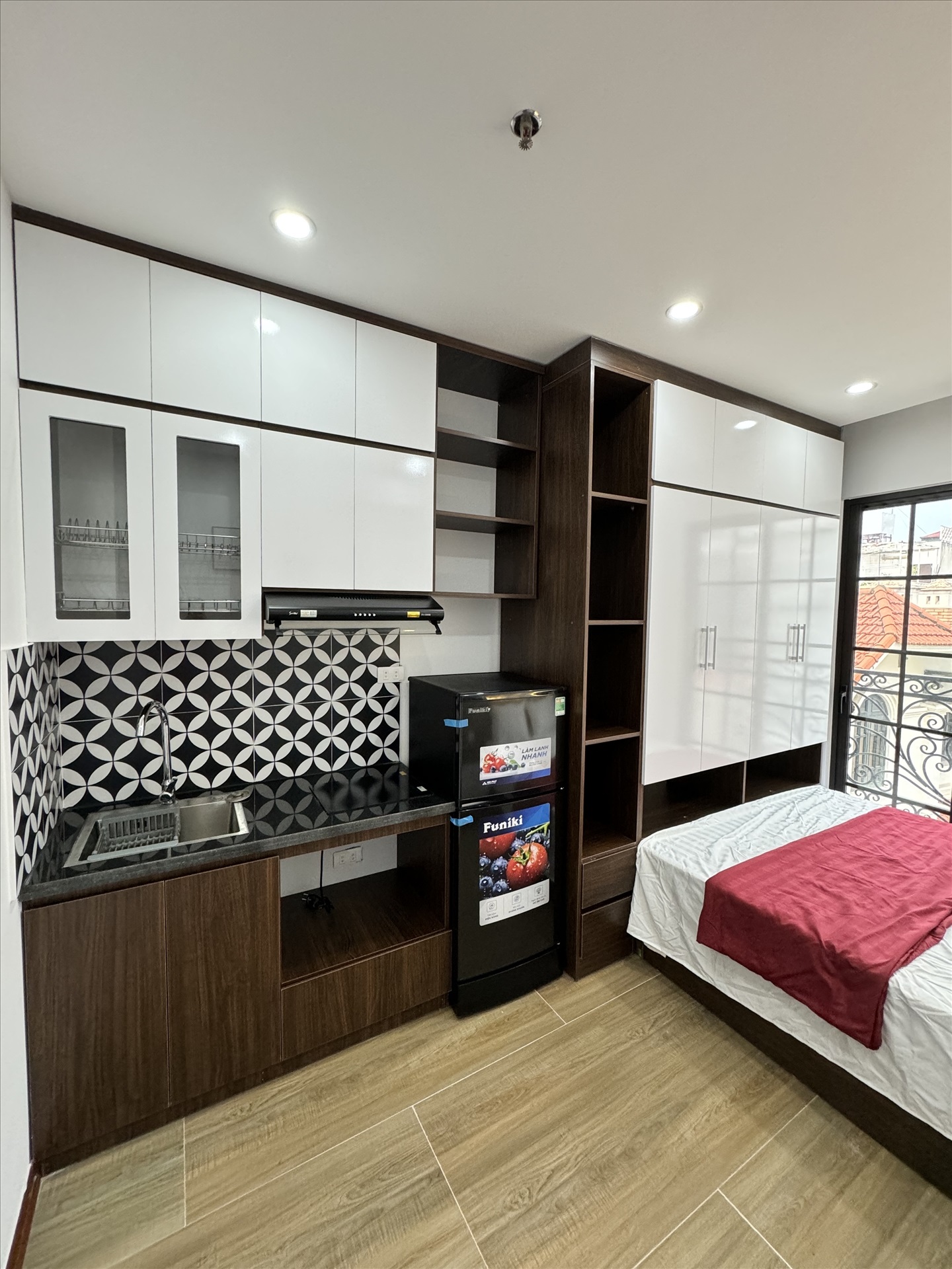 Phòng trọ Studio 20m2 tại HY Home 1 Lạc Long Quân - Tây Hồ - Phòng ngủ