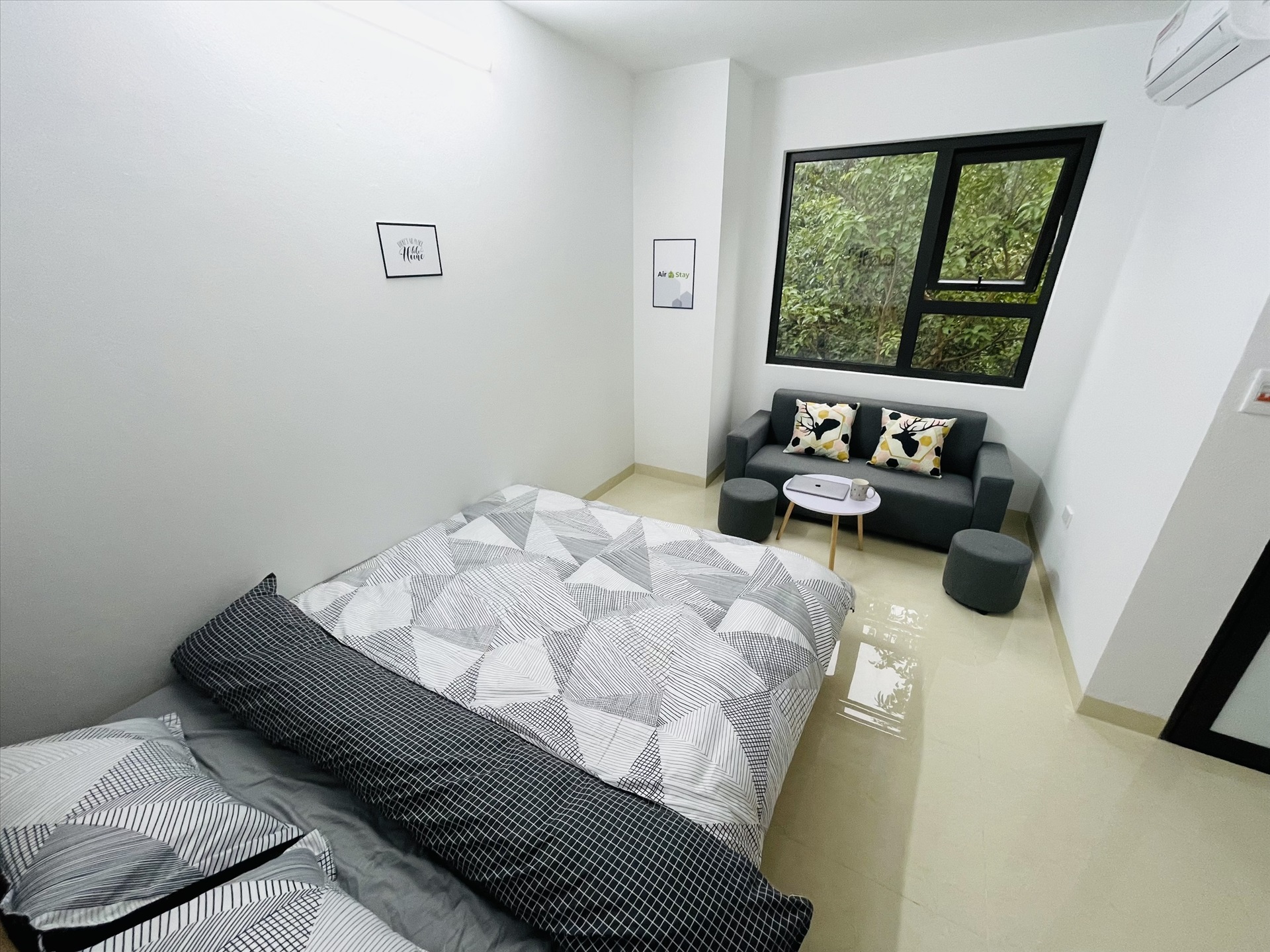 Phòng trọ Studio 25m2 tại Airstay Kim Giang - Hoàng Mai - Phòng ngủ