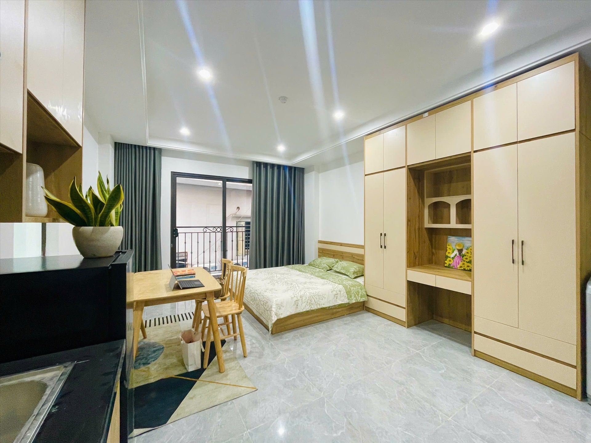 Phòng trọ Studio 33m2 tại KC Land Trung Kính - Cầu Giấy - Phòng ngủ