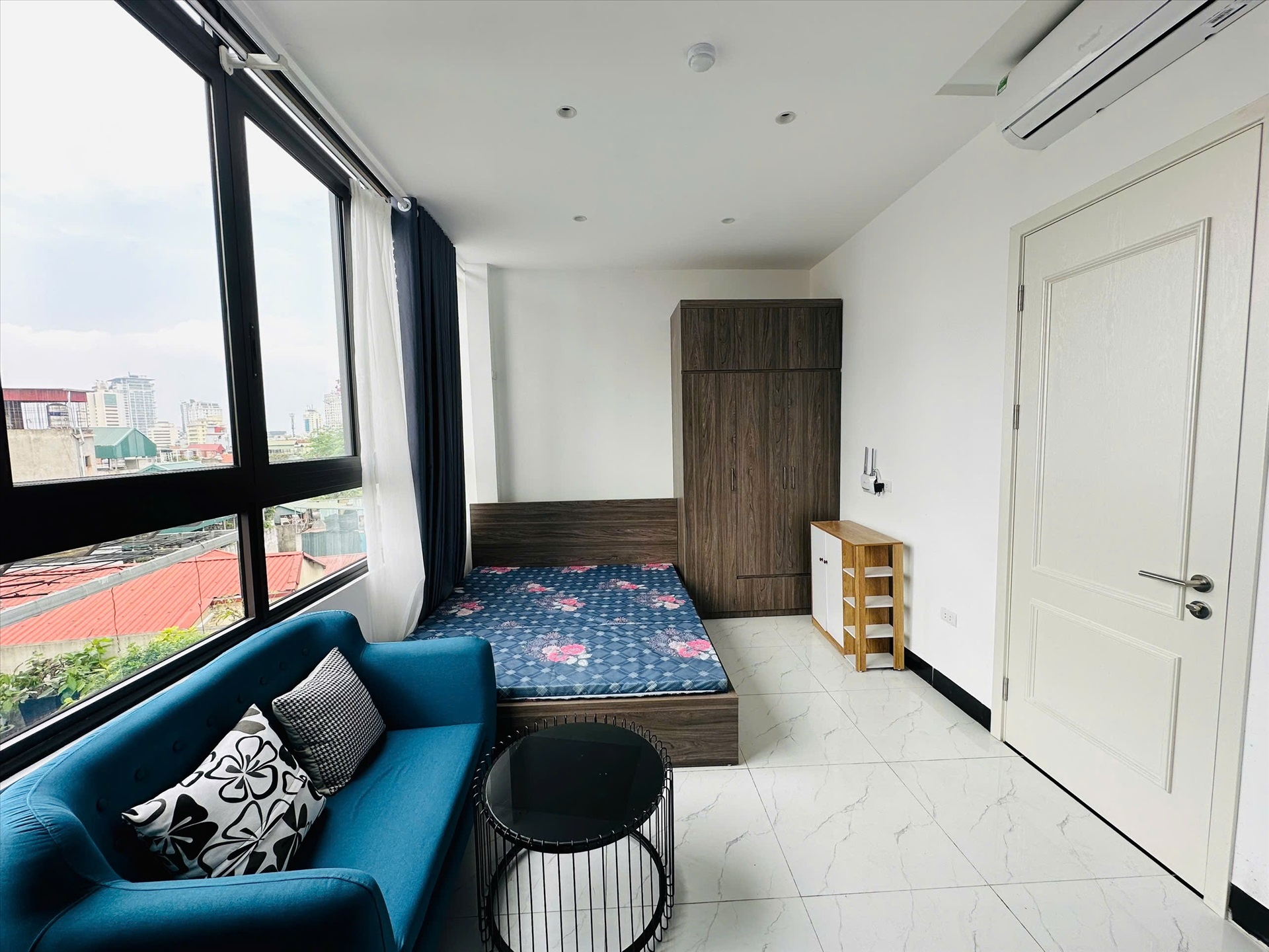 Phòng trọ Studio 30m2 tại HN Home Đê La Thành - Ba Đình - Phòng ngủ