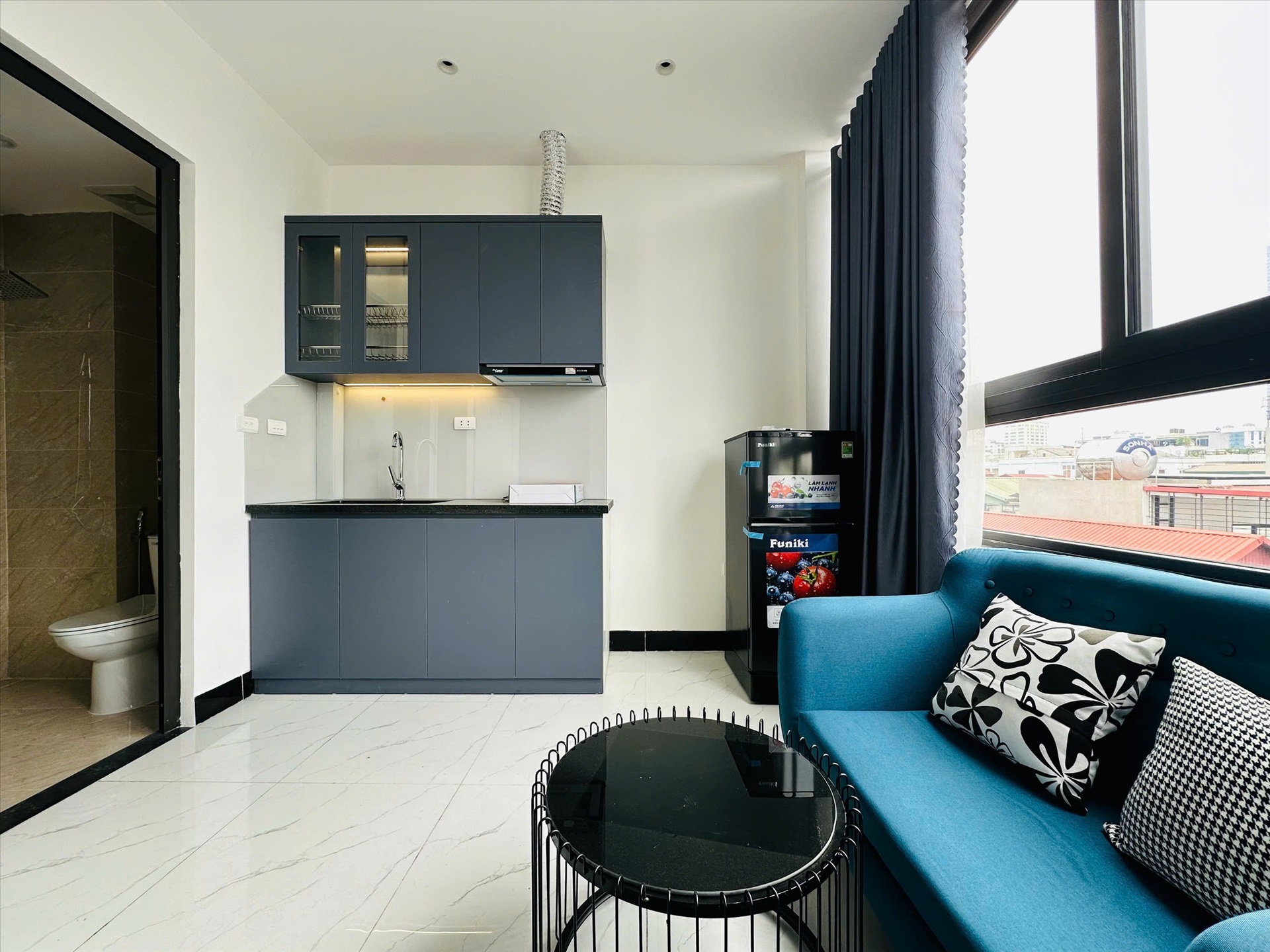 Phòng trọ Studio 30m2 tại HN Home Đê La Thành - Ba Đình - Phòng ngủ