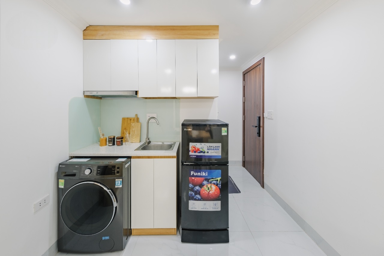 Phòng trọ Studio 25m2 tại Funhome Lương Khánh Thiện 2 - Hoàng Mai - Phòng bếp