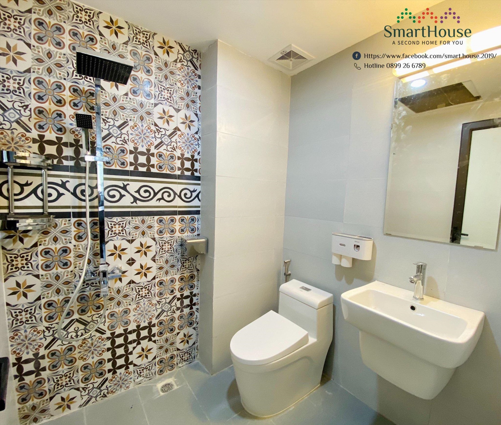 Phòng trọ Studio 60m2 tại DreamHouse Hoàng Quốc Việt - Cầu Giấy - Phòng tắm