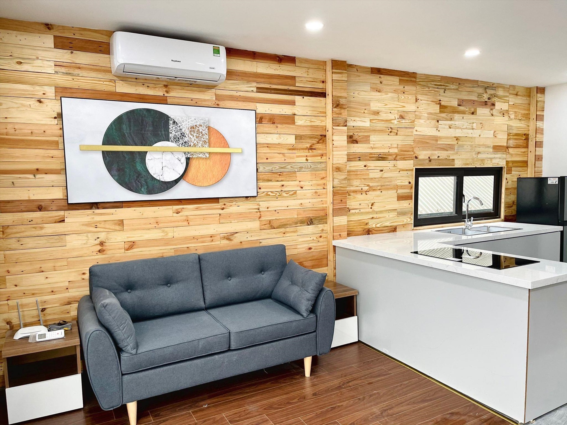 Phòng trọ Studio 60m2 tại DreamHouse Hoàng Quốc Việt - Cầu Giấy - Phòng khách