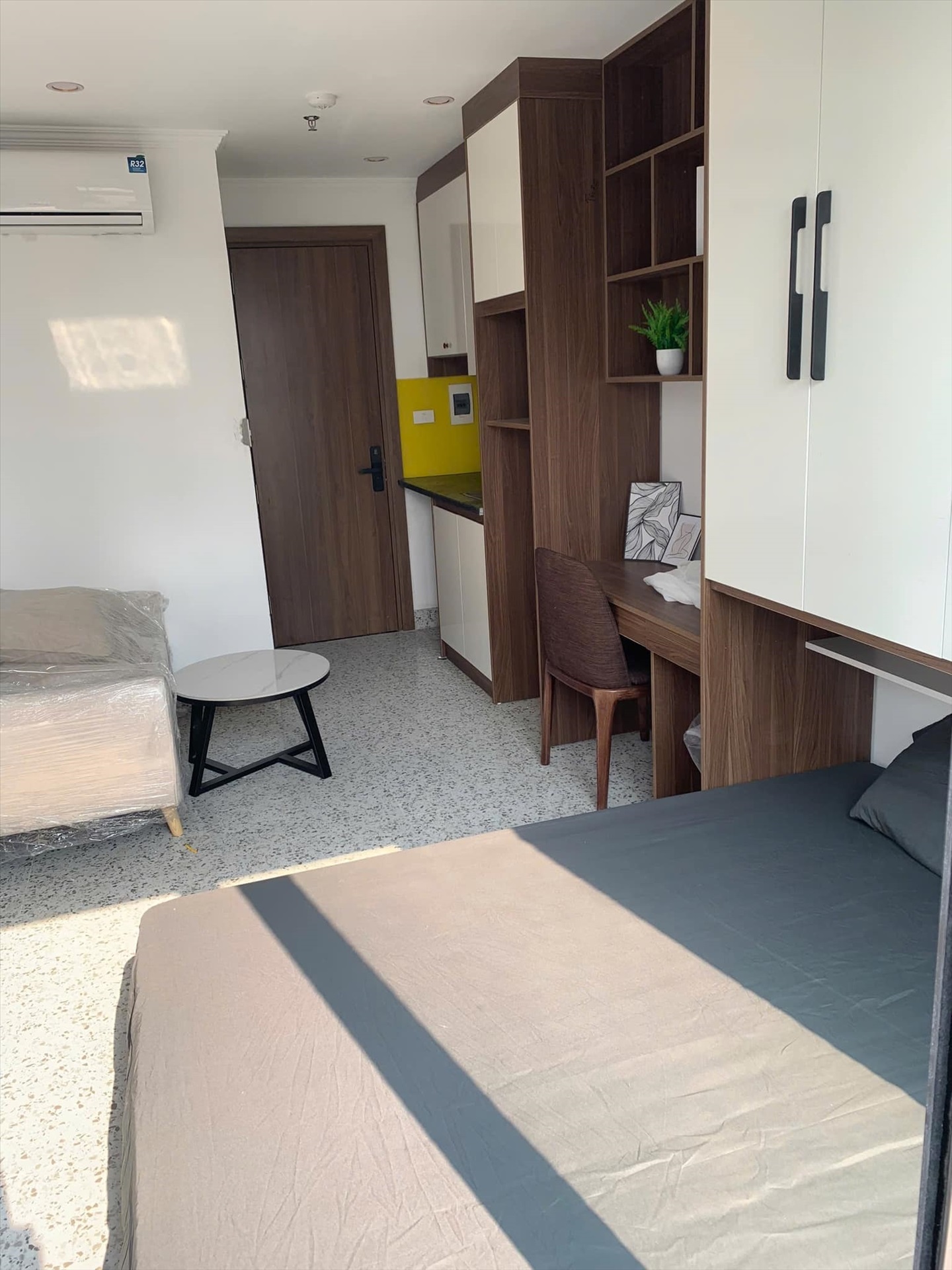 Phòng trọ Studio 25m2 tại Funhome Giáp Bát - Hoàng Mai - Phòng ngủ