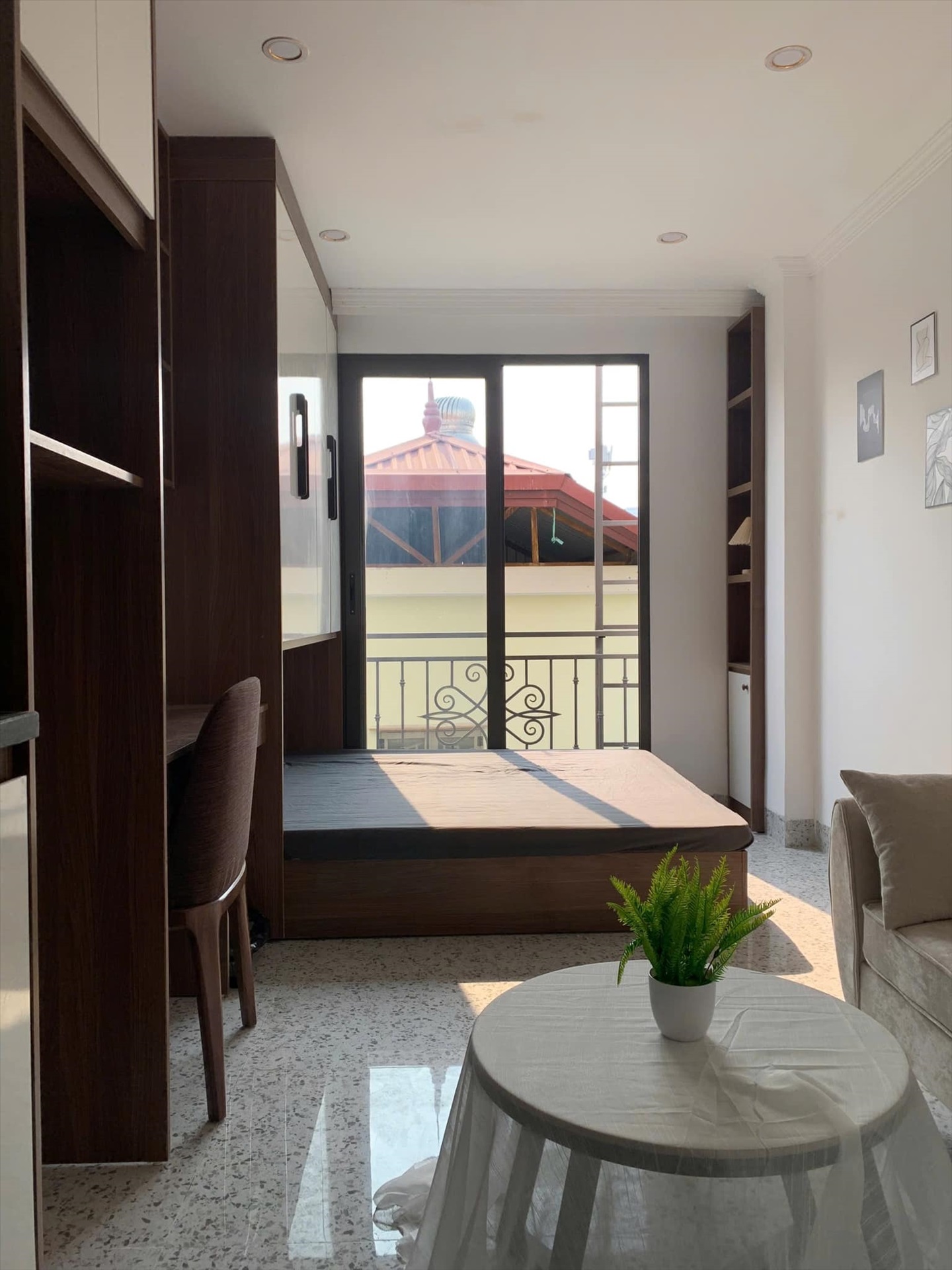 Phòng trọ Studio 25m2 tại Funhome Giáp Bát - Hoàng Mai - Phòng ngủ