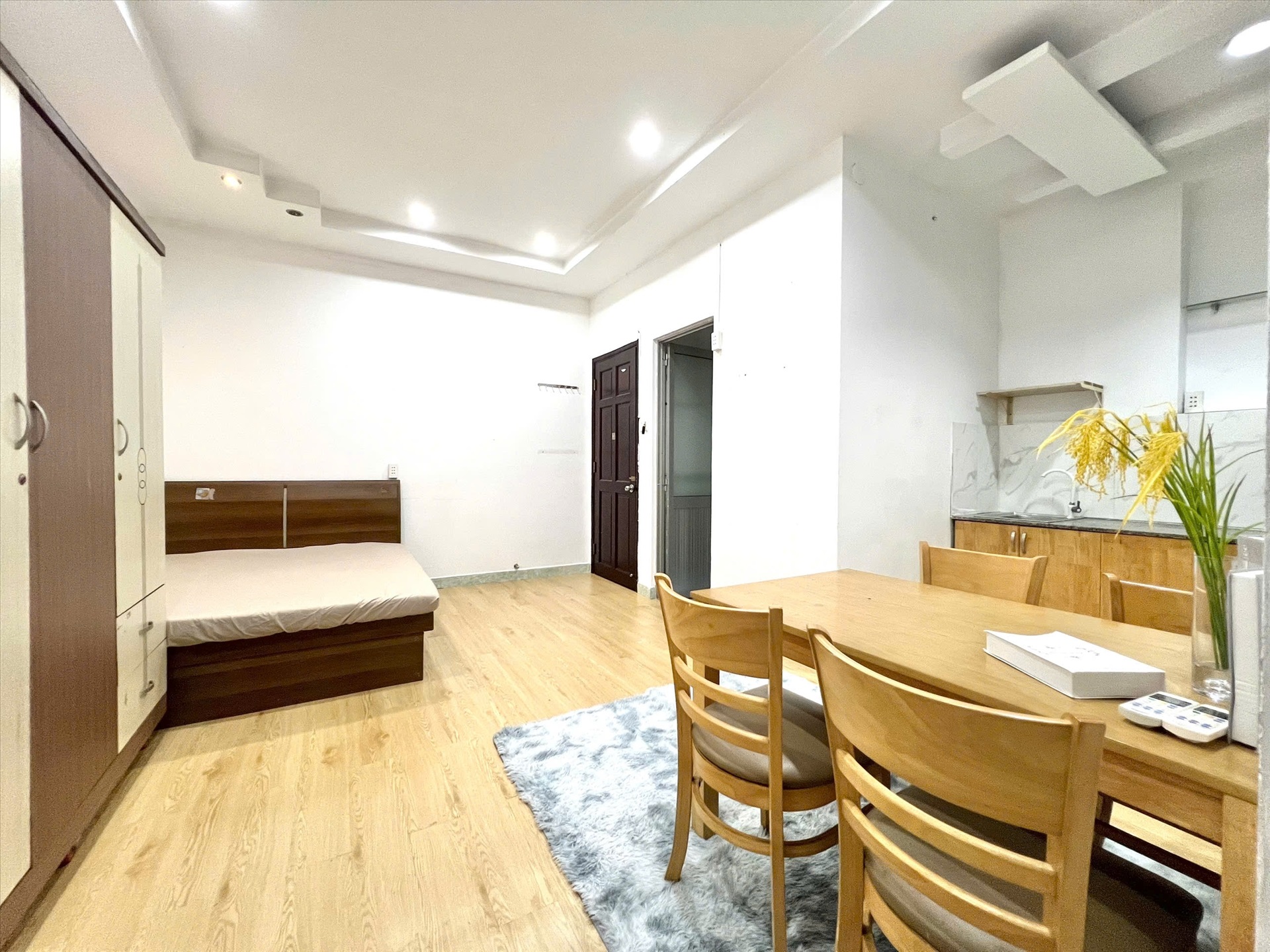 Phòng trọ Studio 25m2 tại HK Home Bạch Đằng - Tân Bình - Phòng ngủ
