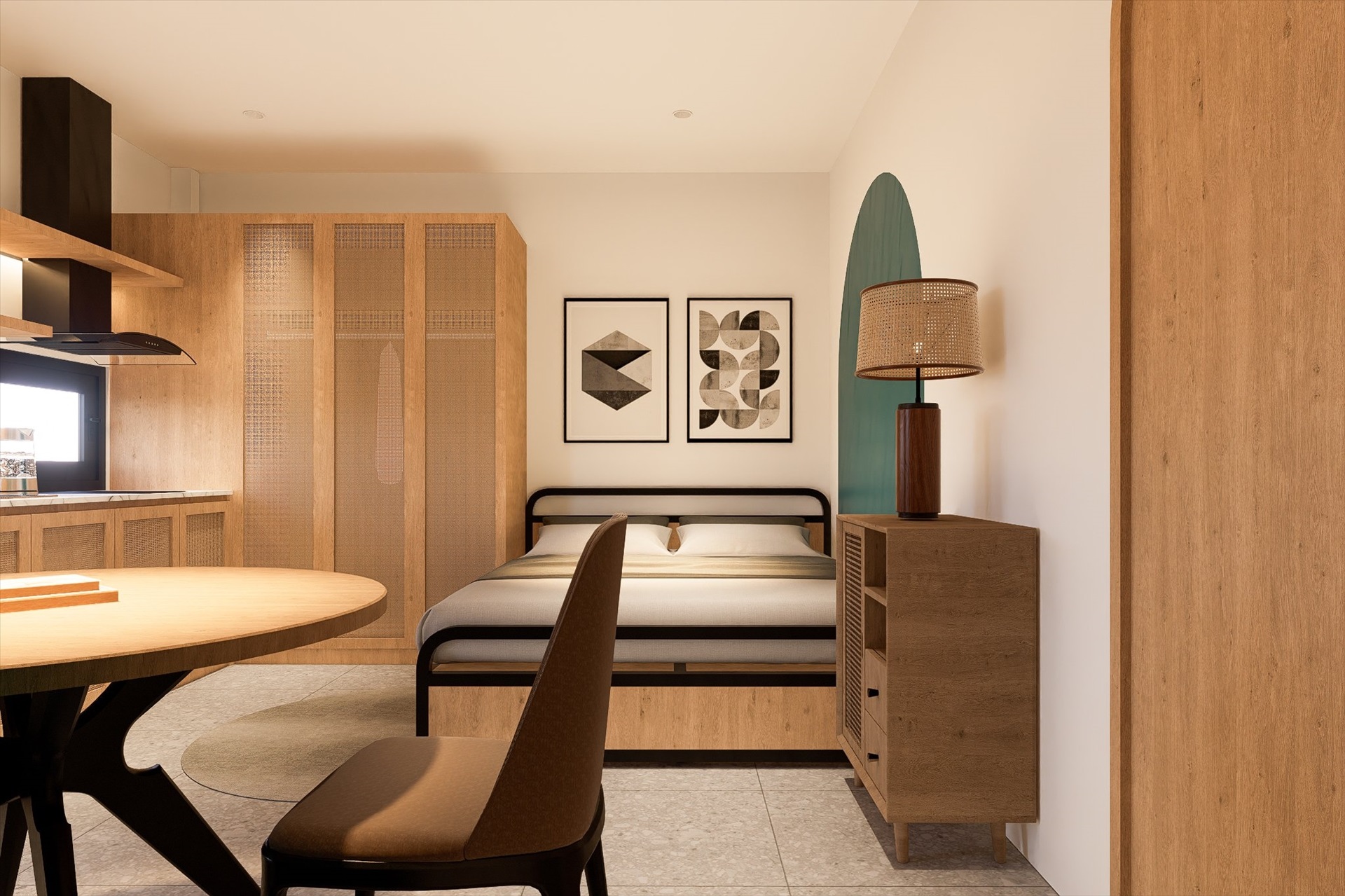 Phòng trọ Studio 30m2 tại Funhome Đại Đồng - Hoàng Mai - Phòng ngủ