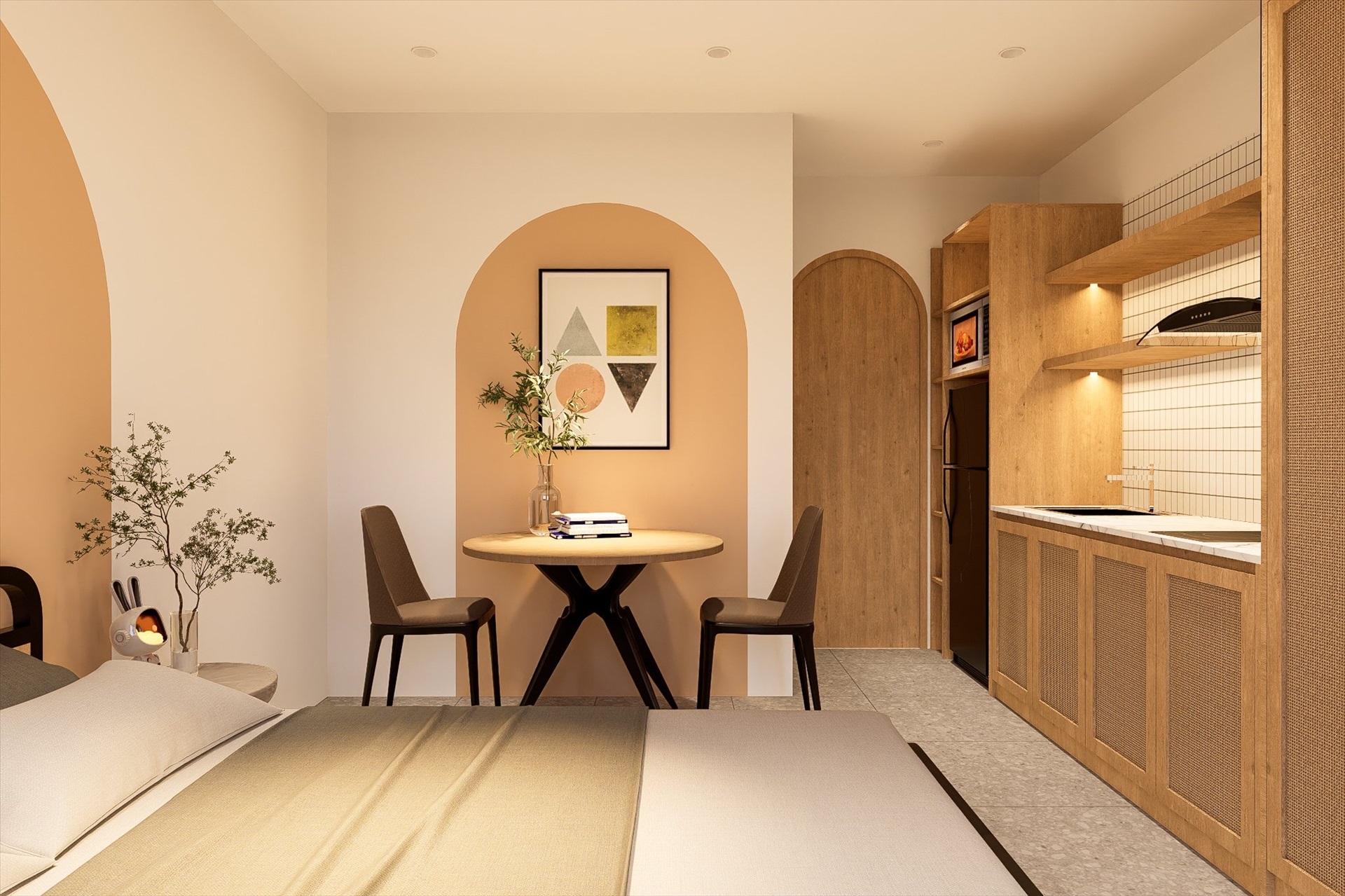 Phòng trọ Studio 30m2 tại Funhome Đại Đồng - Hoàng Mai - Phòng ngủ