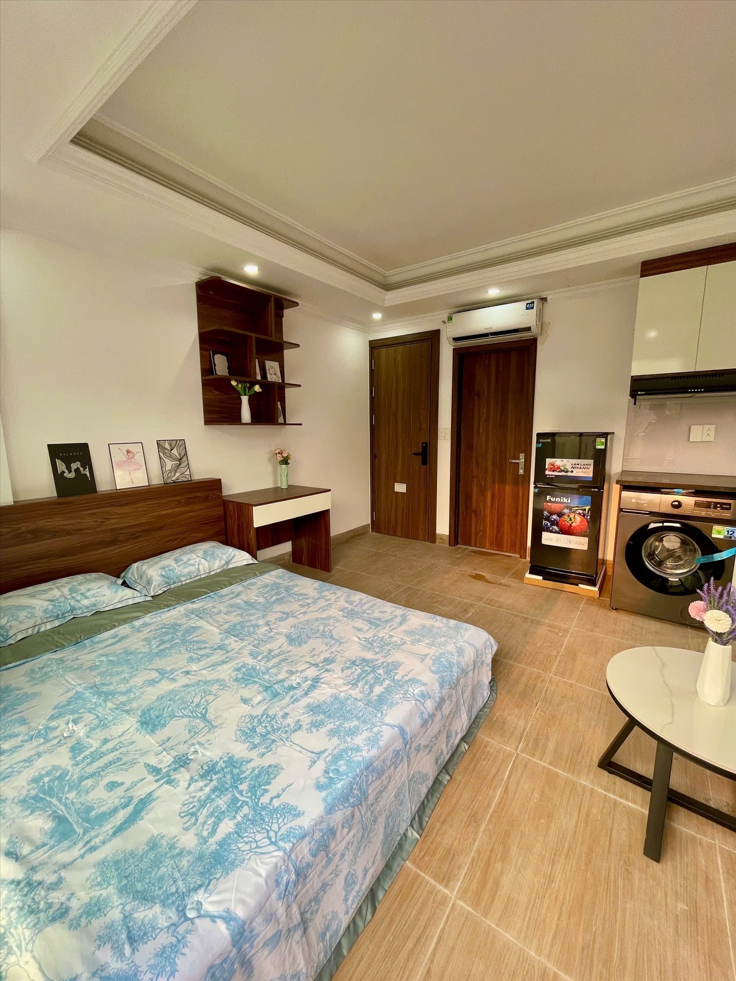 Phòng trọ Studio 25m2 tại FunHome Trương Định - Hoàng Mai - Phòng ngủ