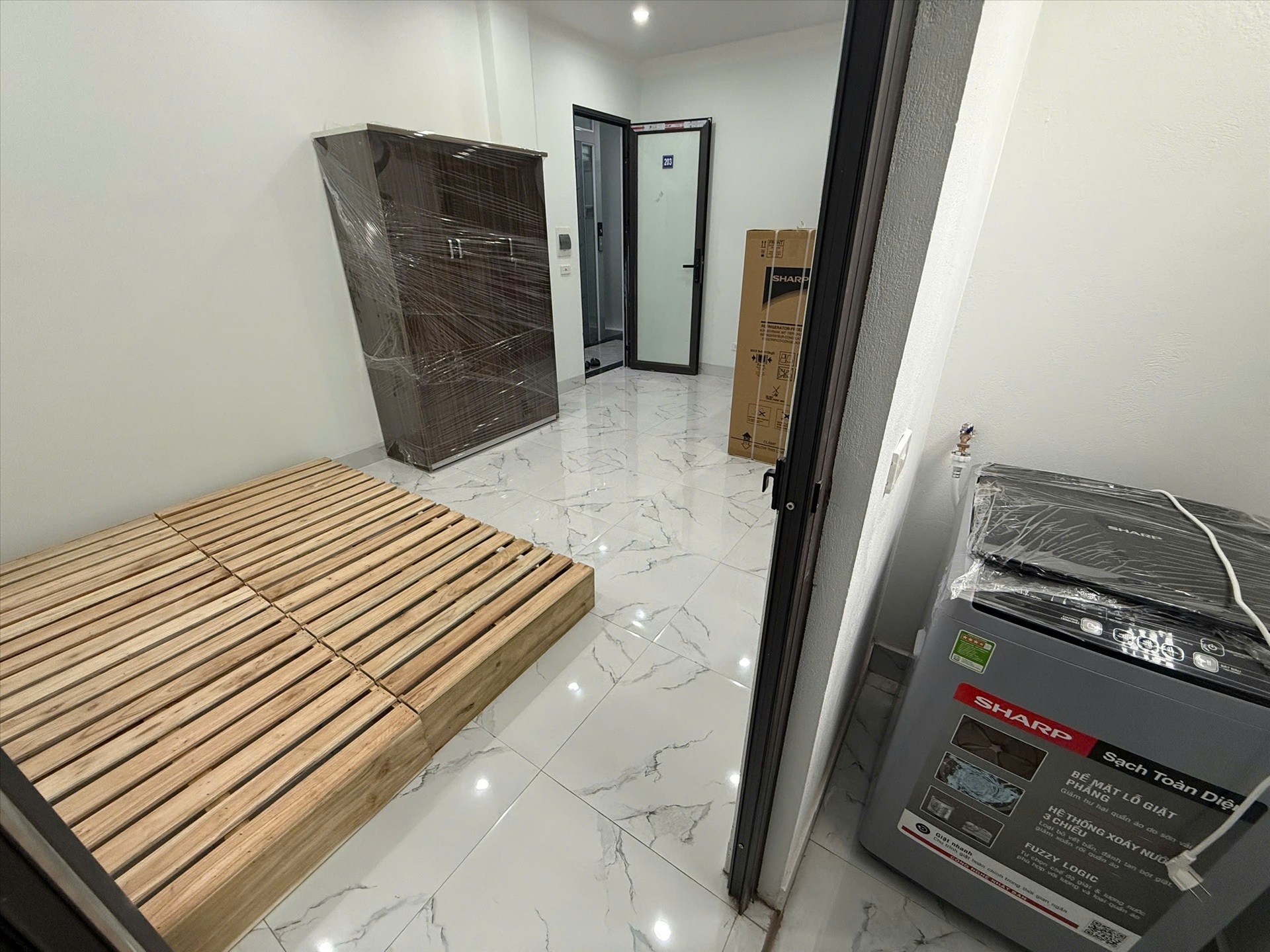 Phòng trọ Studio 25m2 tại Funhome Lĩnh Nam(2) - Hoàng Mai - Phòng ngủ