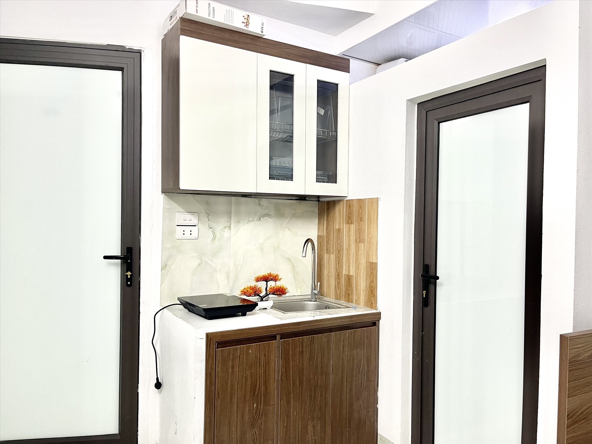 Phòng trọ Studio 25m2 tại Funhome 7 Lĩnh Nam - Hoàng Mai - Phòng bếp