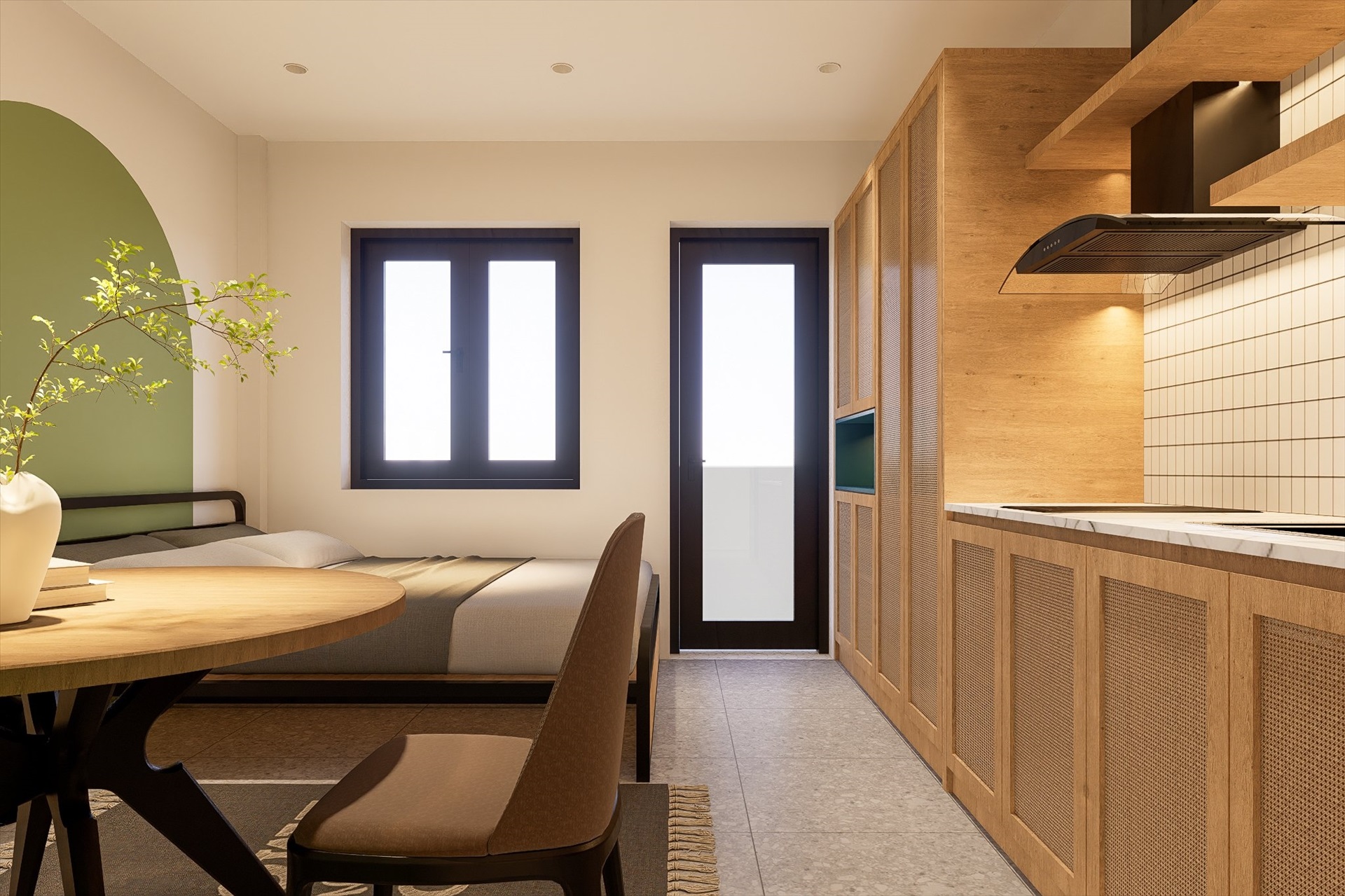 Phòng trọ Studio 30m2 tại Funhome Đại Đồng - Hoàng Mai - Phòng ngủ