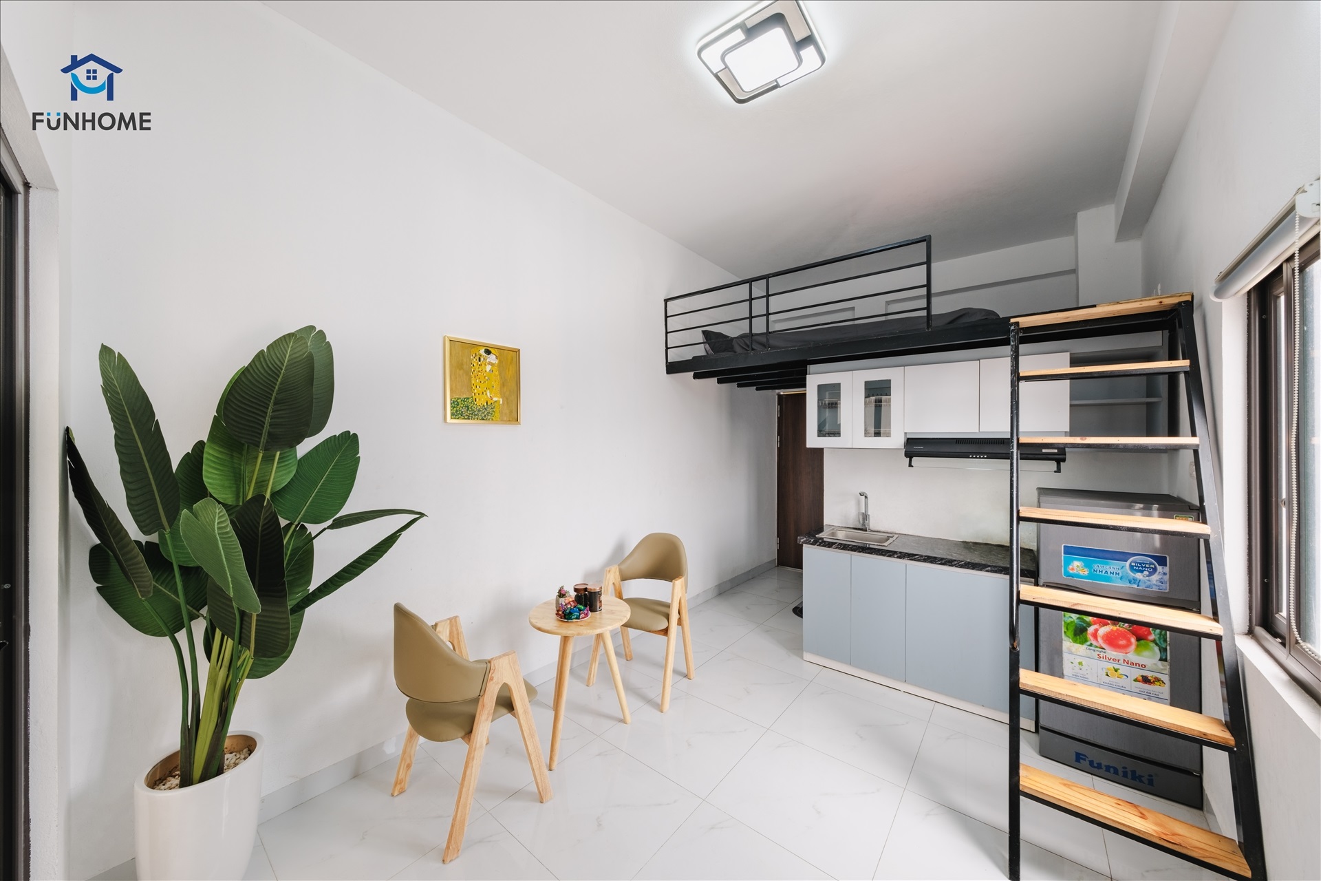 Phòng trọ Duplex 25m2 tại Funhome Giải Phóng - Hoàng Mai - Phòng khách