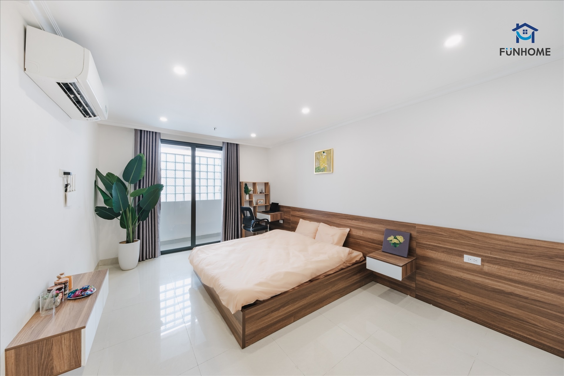 Phòng trọ Studio 30m2 tại Funhome 2 Giải Phóng - Hoàng Mai - Phòng ngủ