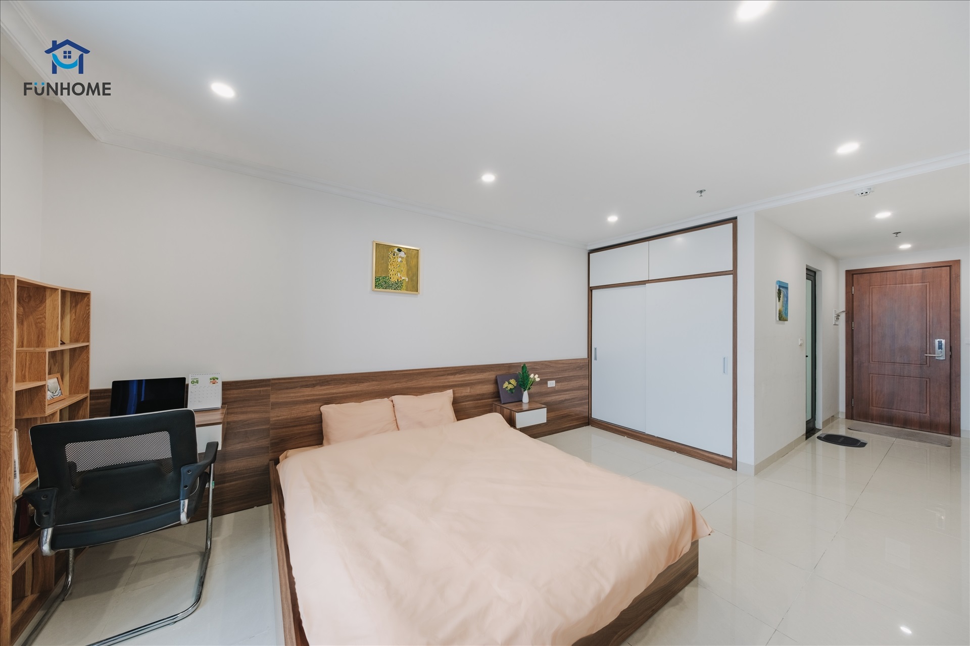 Phòng trọ Studio 30m2 tại Funhome 2 Giải Phóng - Hoàng Mai - Phòng ngủ