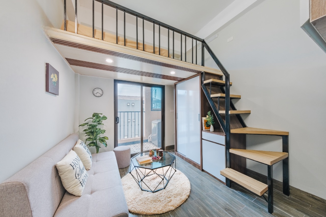 Phòng trọ Duplex 25m2 tại Funhome 1 Định Công Thượng - Hoàng Mai - Phòng ngủ