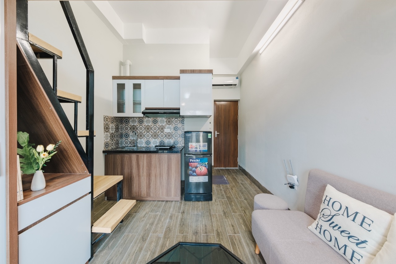 Phòng trọ Duplex 25m2 tại Funhome 1 Định Công Thượng - Hoàng Mai - Phòng bếp