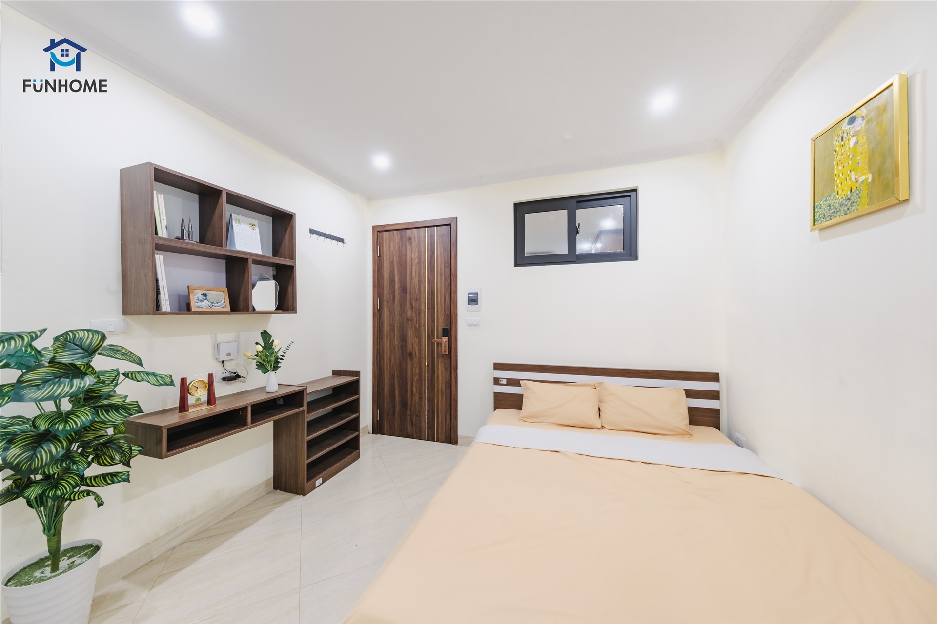 Phòng trọ Studio 25m2 tại Funhome 12 Lĩnh Nam - Hoàng Mai - Phòng ngủ