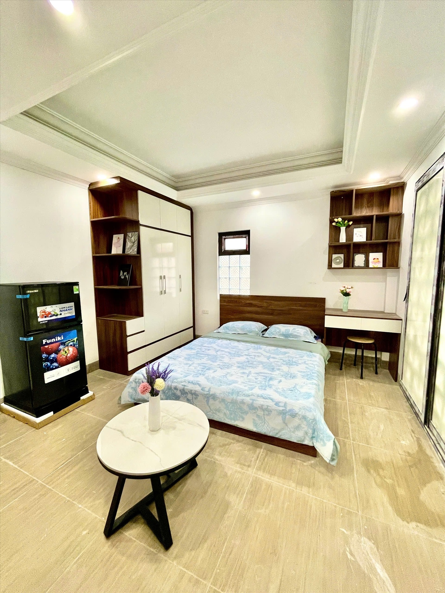 Phòng trọ Studio 25m2 tại FunHome Trương Định - Hoàng Mai - Phòng ngủ