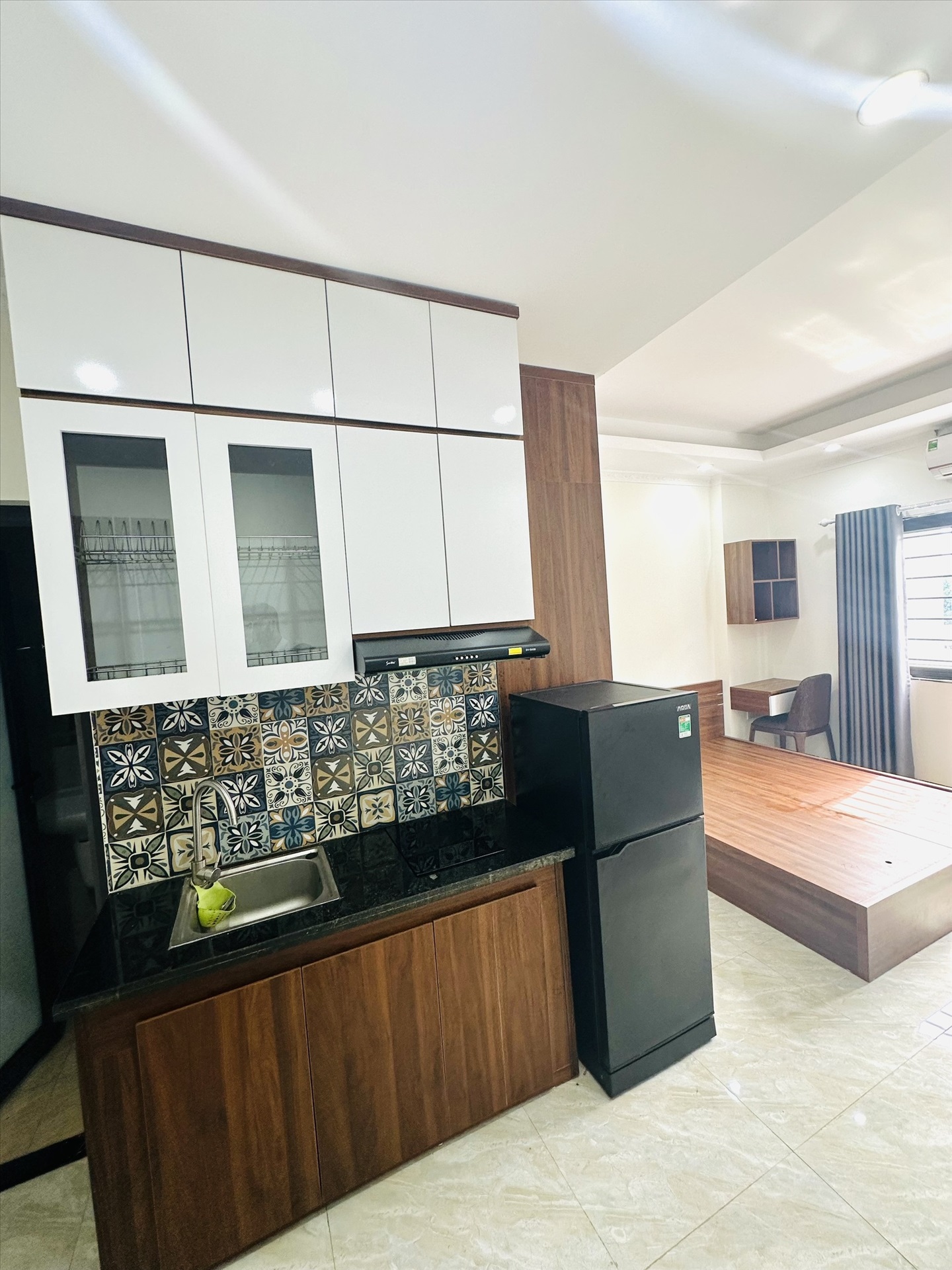 Phòng trọ Studio 30m2 tại Funhome A Lĩnh Nam - Hoàng Mai - Phòng ngủ